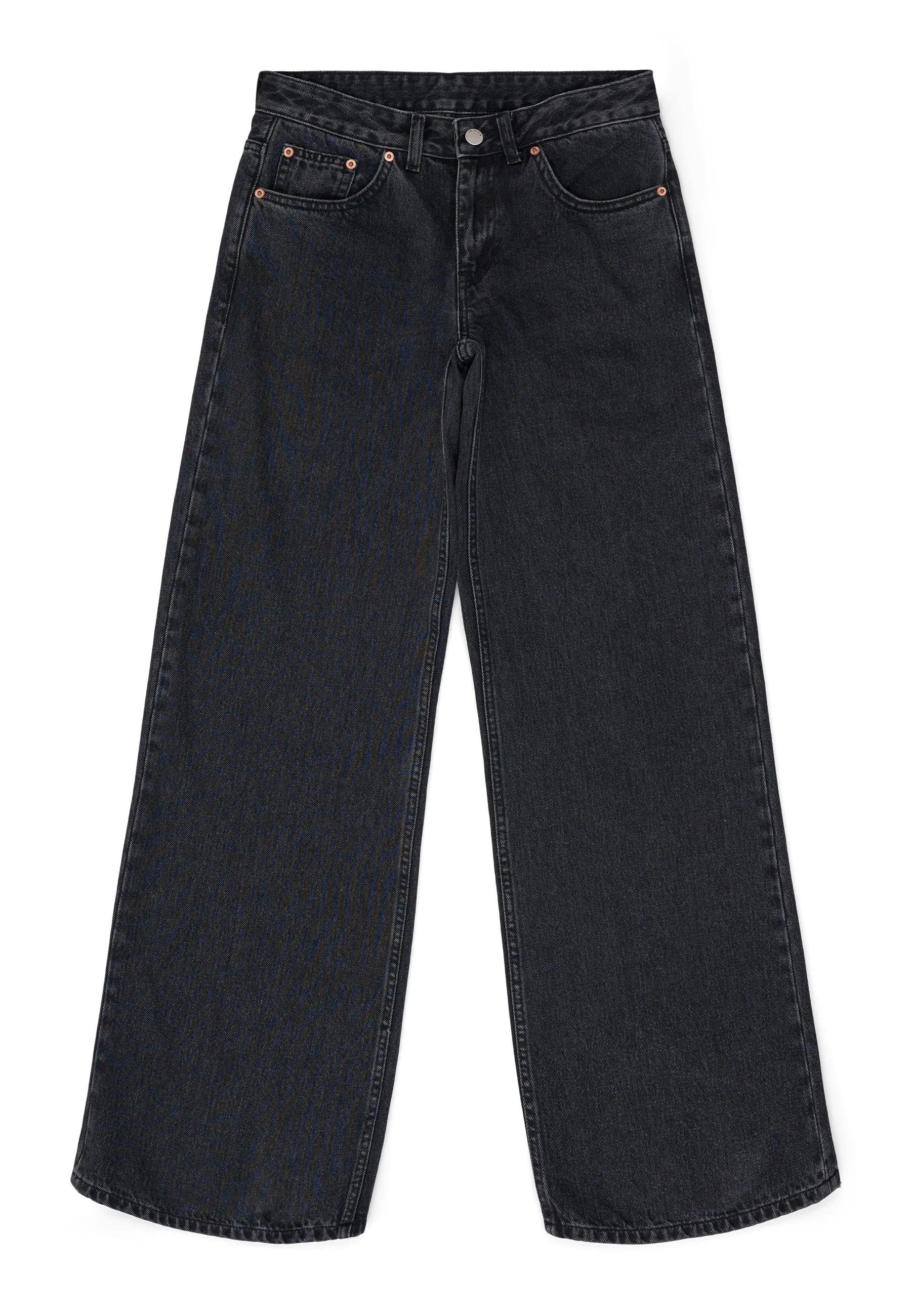 Dr Denim Rhue Low Wide - Retro Black In Black