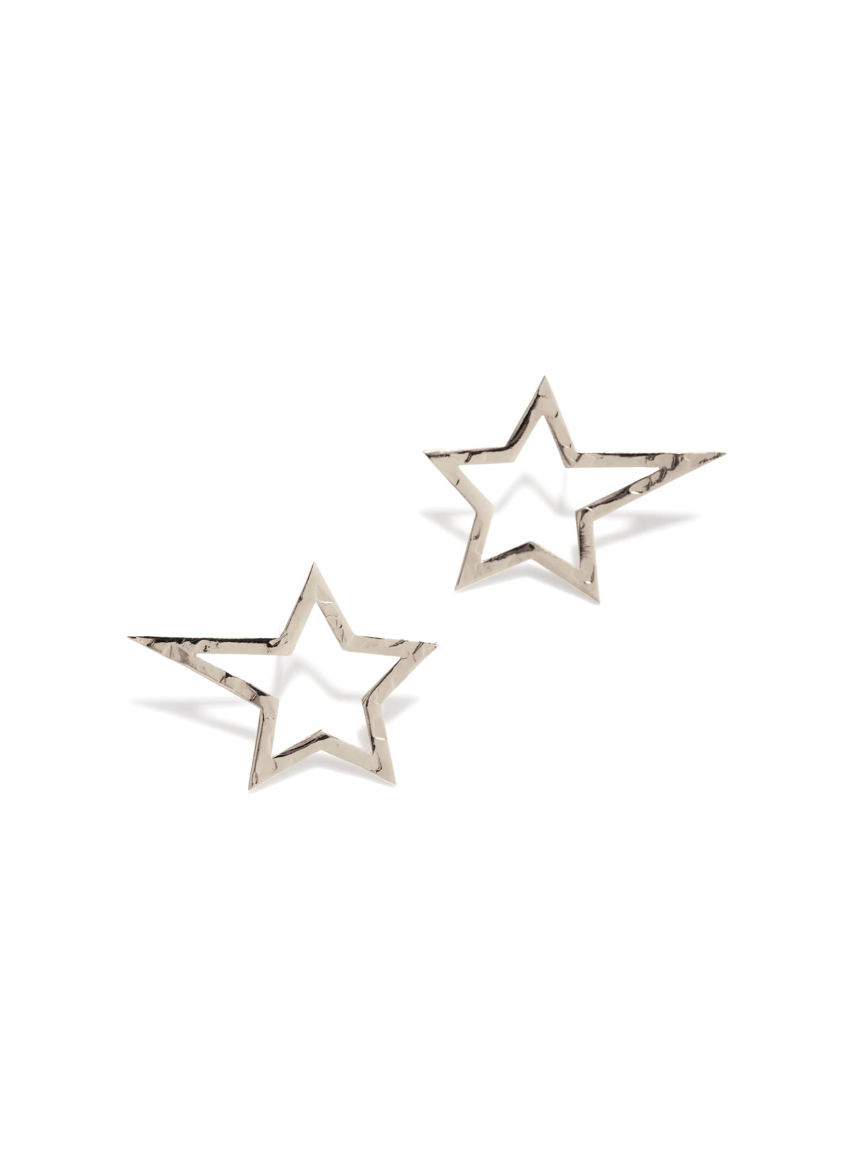 Jaredjamin Women's Small Silver Shooting Star Dust Post Earrings