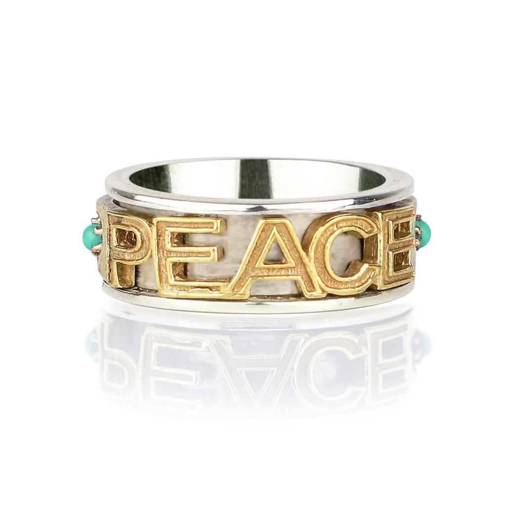 Charlotte's Web Jewellery Women's Peace Rocks Silver Spinning Ring In Silver