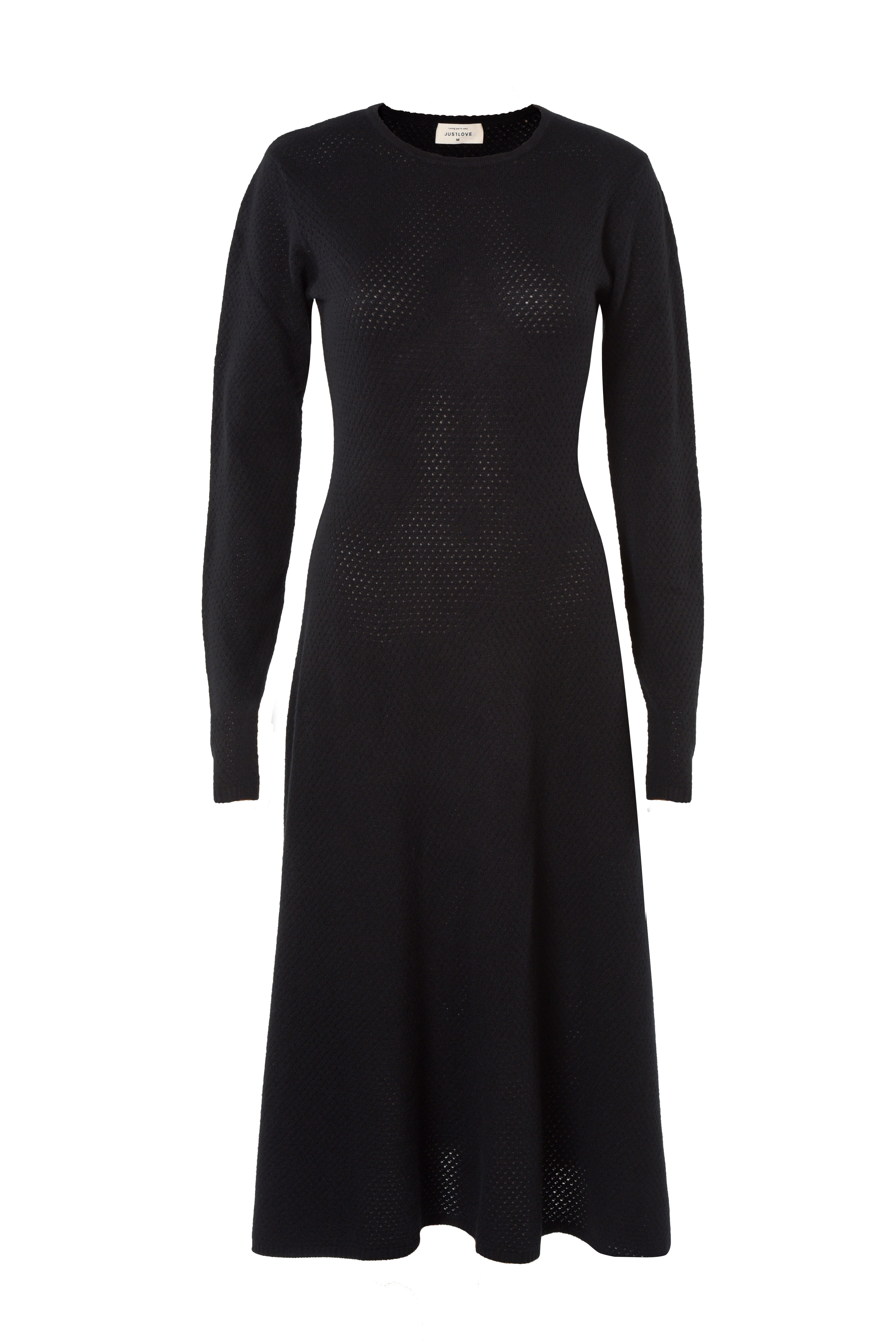 Justlove Women's Black Cashmere Dress Hikari In Black