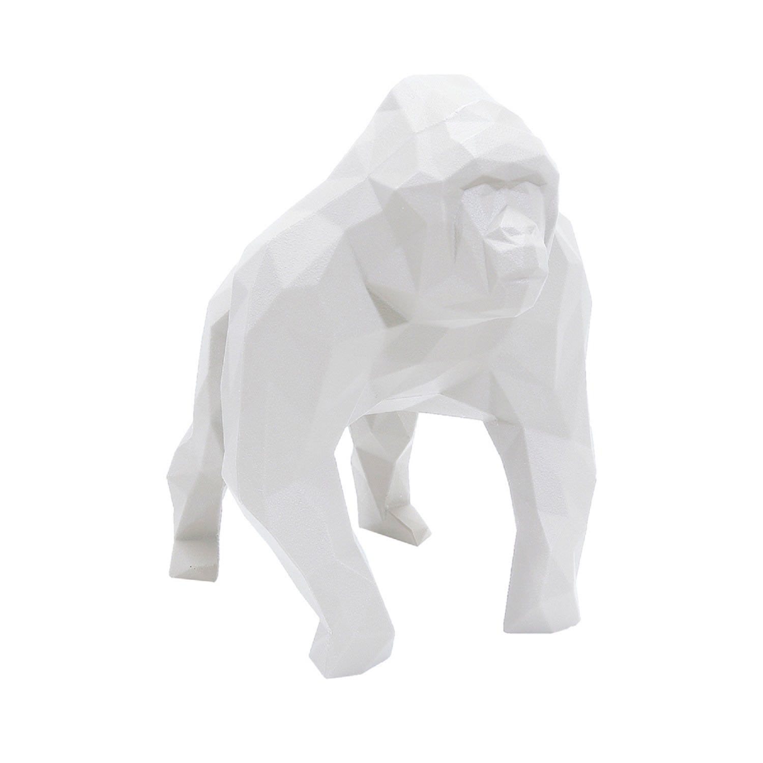 Gorilla Geometric Sculpture Gus In White Marokka Design