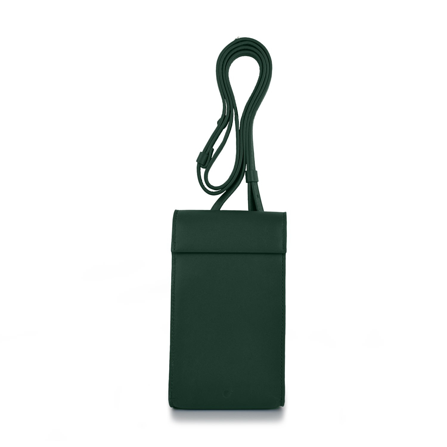 Women's Green / Black Handmade Adjustable Leather Phone Bag With Pocket - Dark Green | Godi.