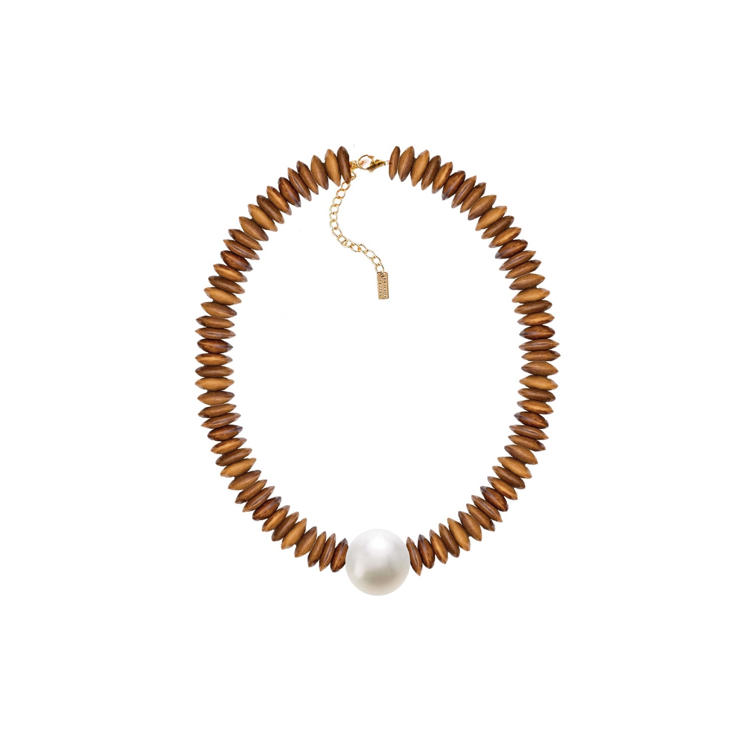 Adriana Pappas Designs Women's White / Brown Mega Pearl Necklace In Multi