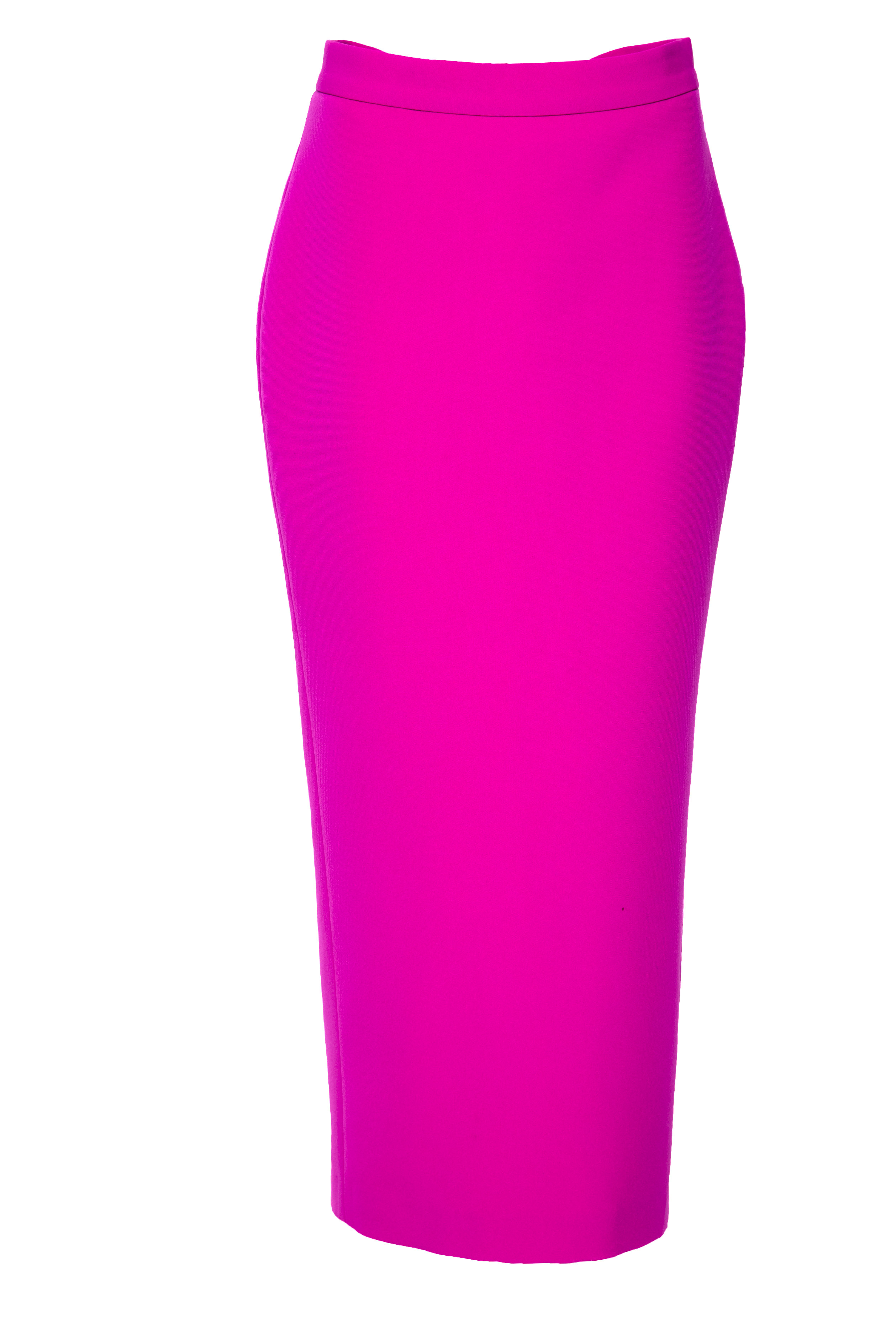 Women’s Pink / Purple Paula- Crepe Midi Pencil Skirt In Fuchsia Pink Large Twin by Tare Isaac