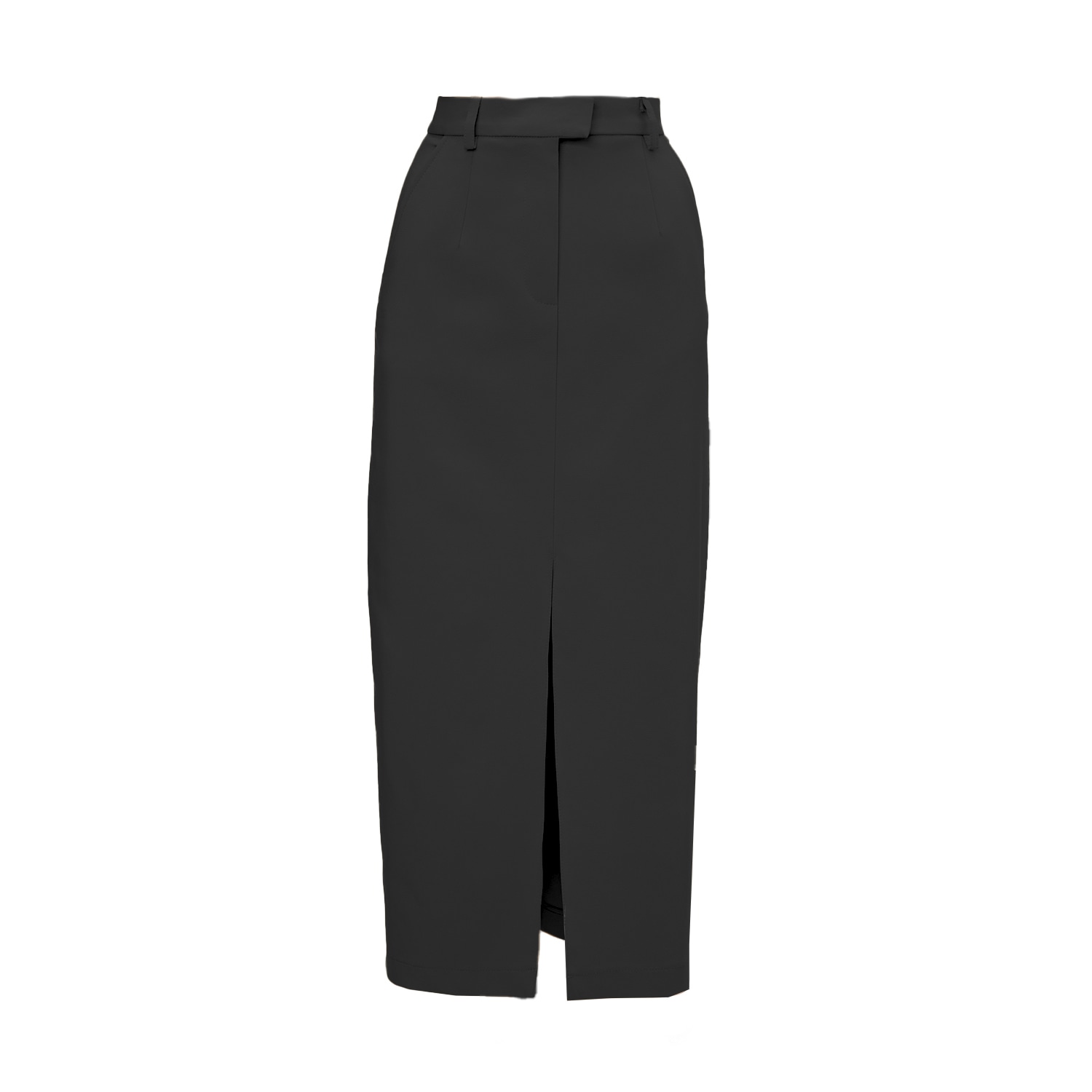 Bluzat Women's Black Straight-cut Skirt With Slits In Black