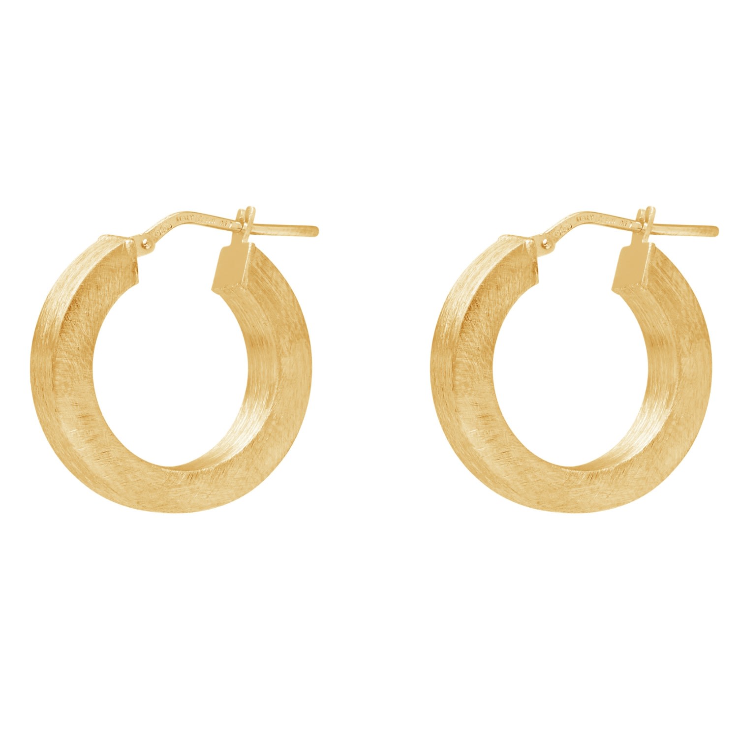 Shop The Hoop Station Women's Matte Squared Hoops Gold