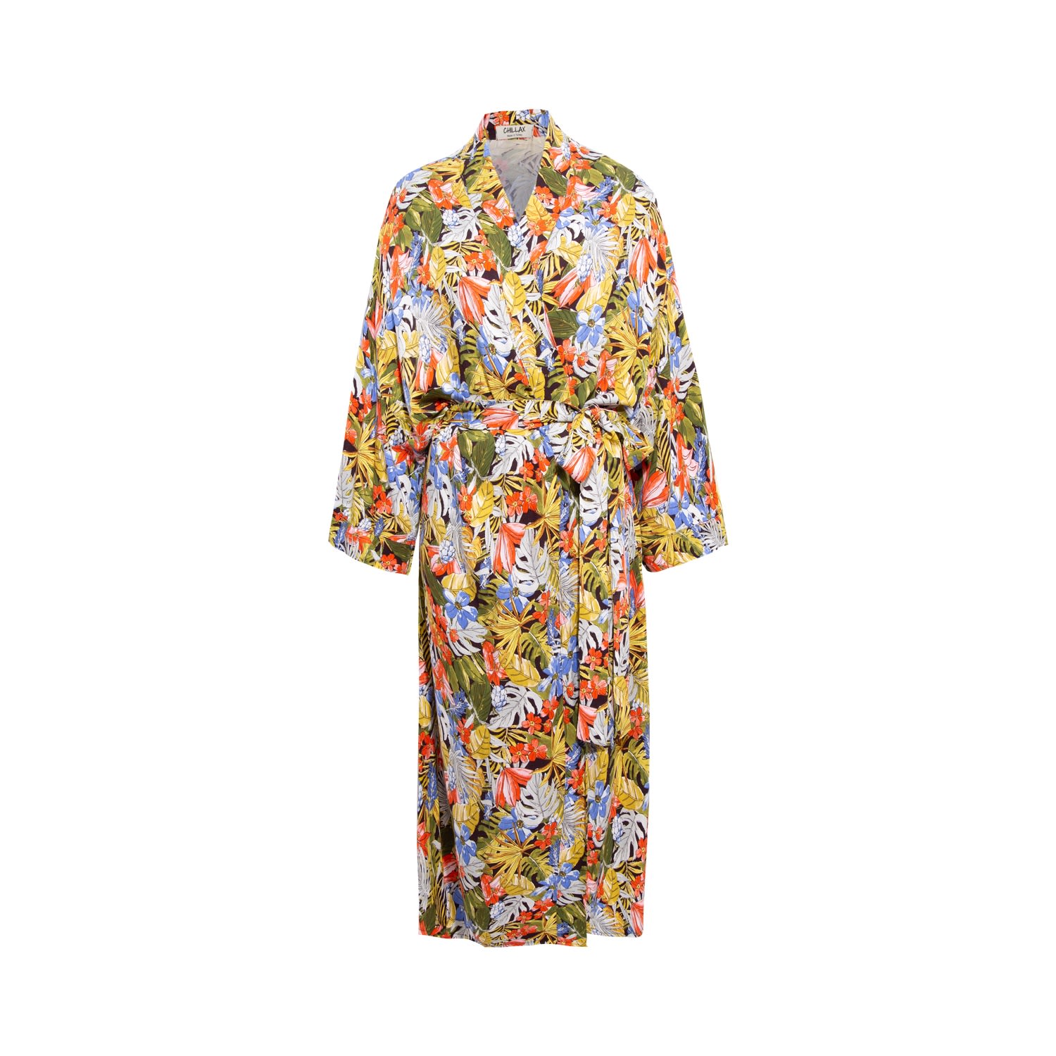 Chillax Women's Green / Red Sassari Kimono Robe