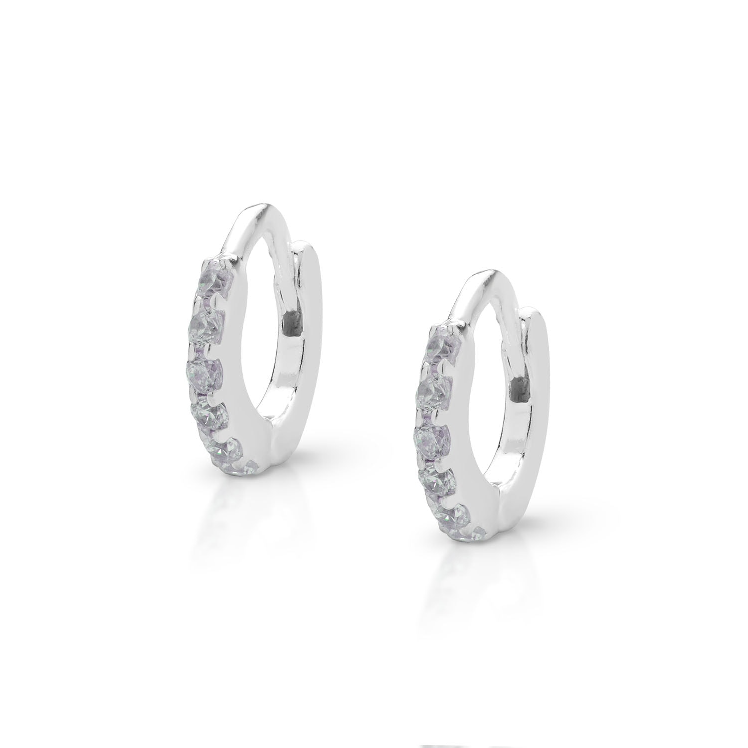 Nellou Jewellery Women's Ava Huggie Earrings Small Sterling Silver In Silver