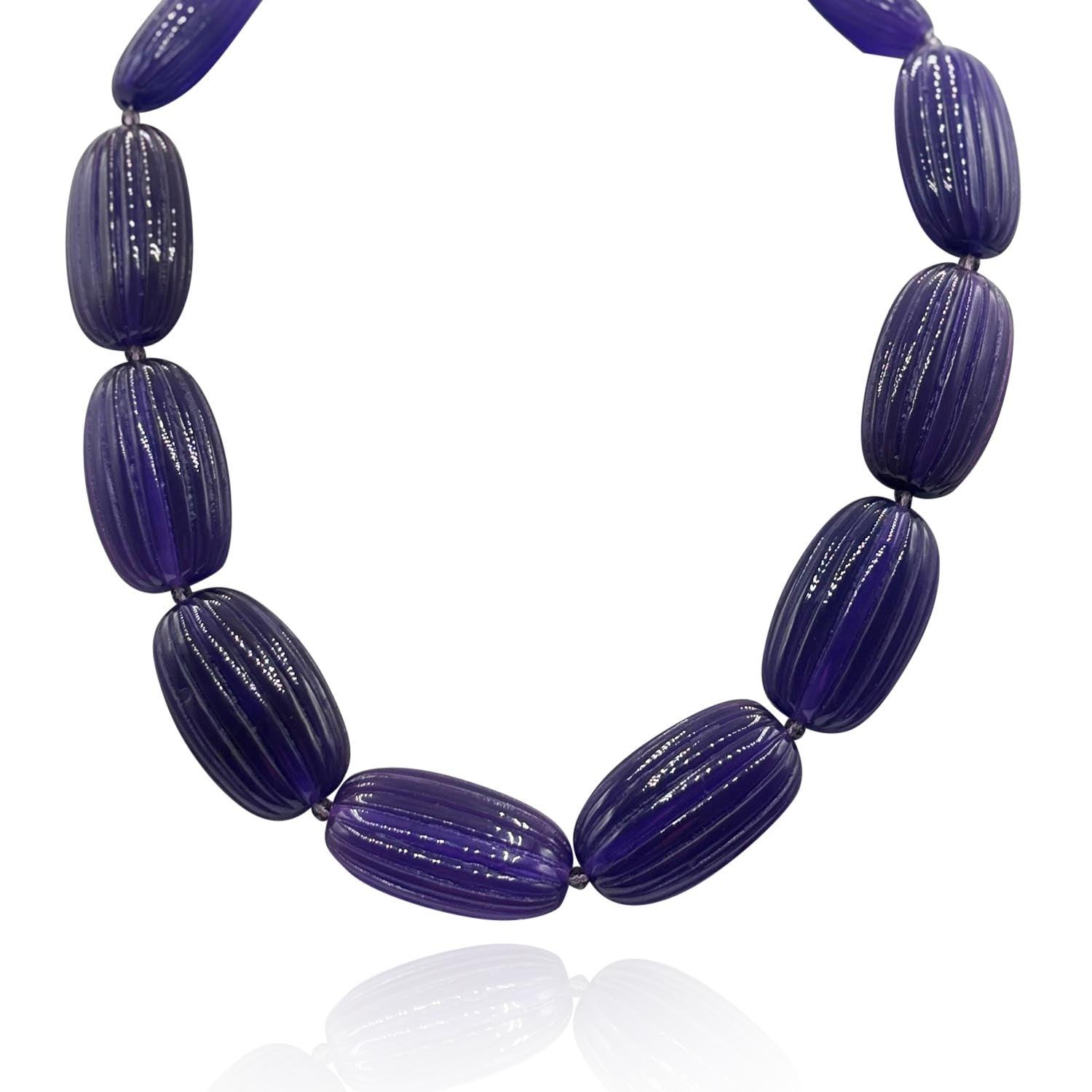 Michael Nash Jewelry Women's Purple Renata Large Amethyst Resin Bead Choker In Purple