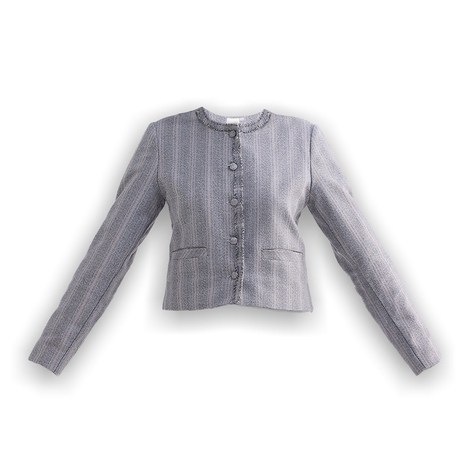 Lady Jacket In Grey Cotton Tweed | Large | Reistor