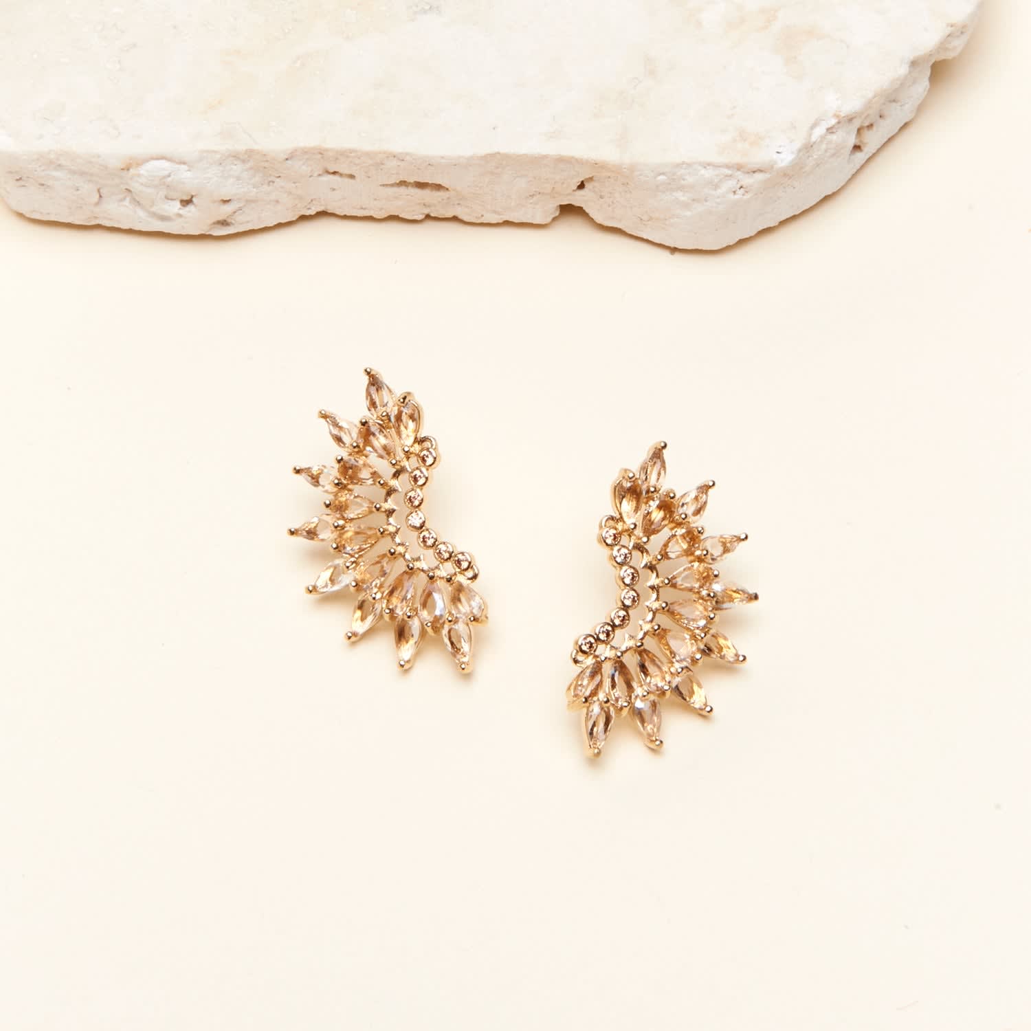 Crystal Madeline Crescent Earrings Clear – Crystal Stud Earrings