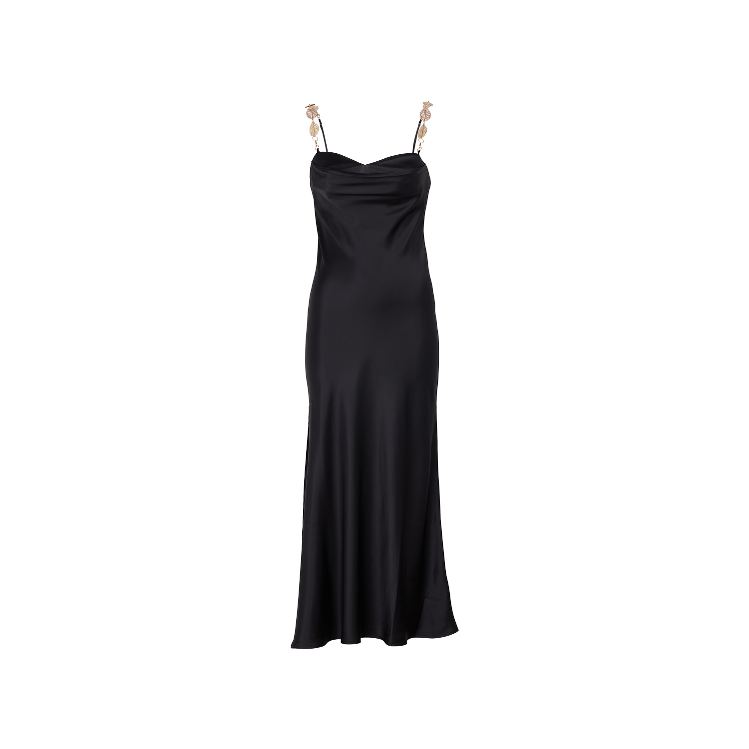 Women's Avery Silk Chain Dress Black | Xxxs | Zetaye