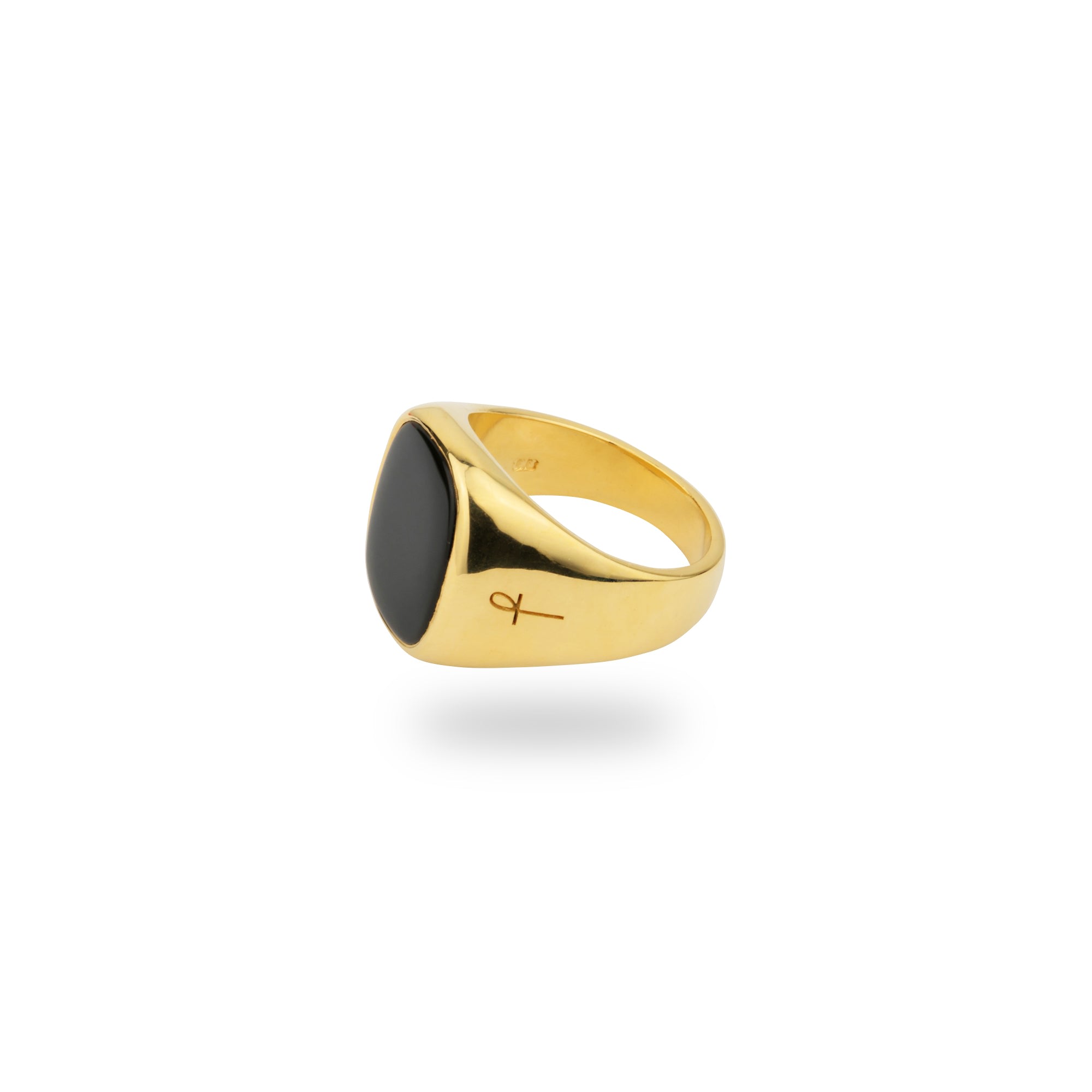 Women’s Gold Jamestown Black Onyx Square Stone Ring Phira London