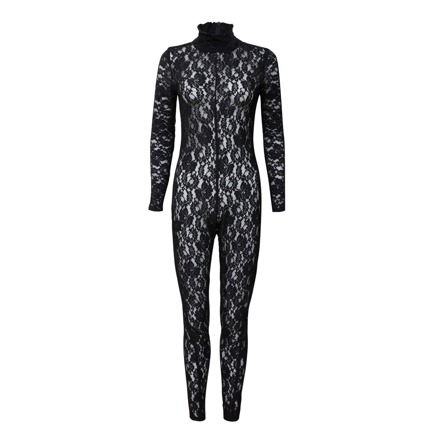 Sarah Regensburger Women's Black Wicked Lace Catsuit In Black