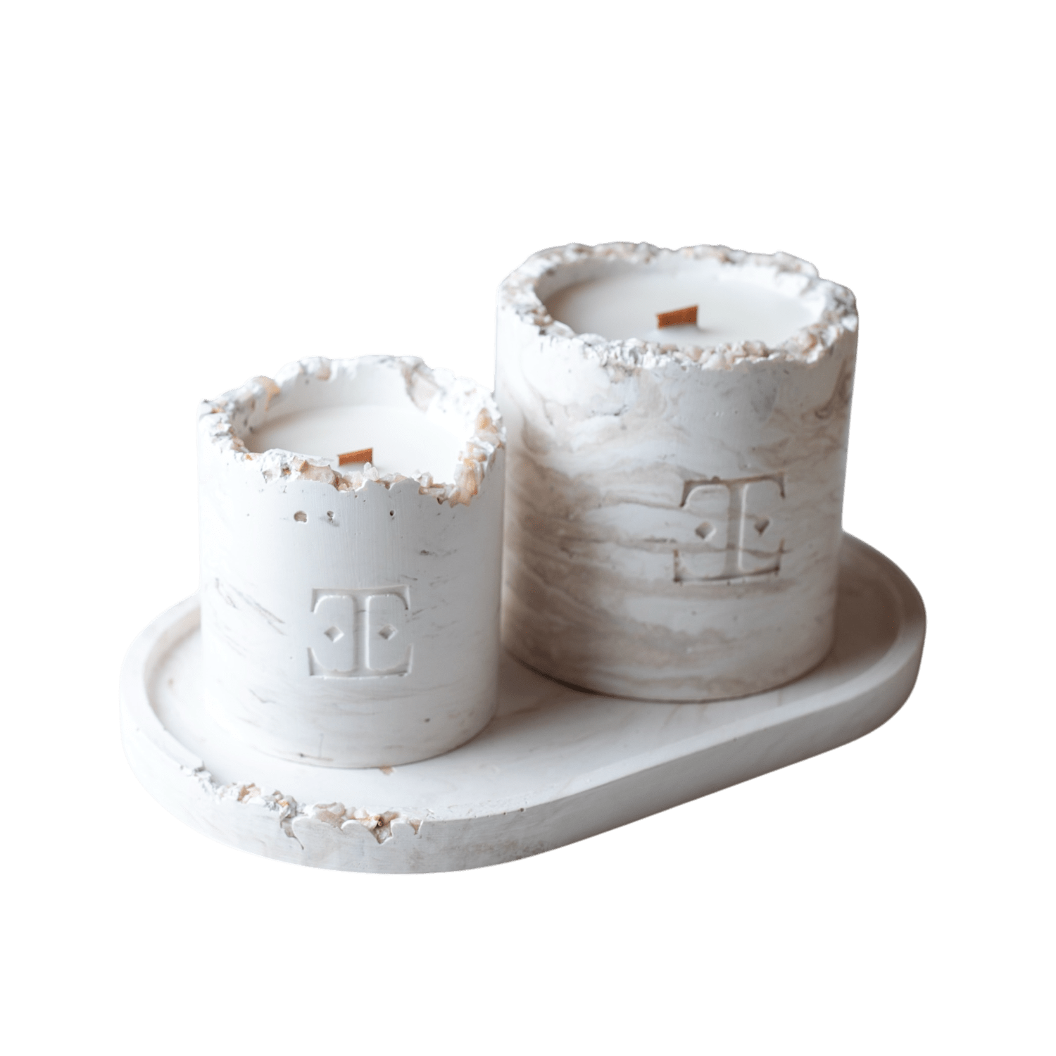 Esti Living Brown / Neutrals / White Moon & Fig Gemstone Candle Set