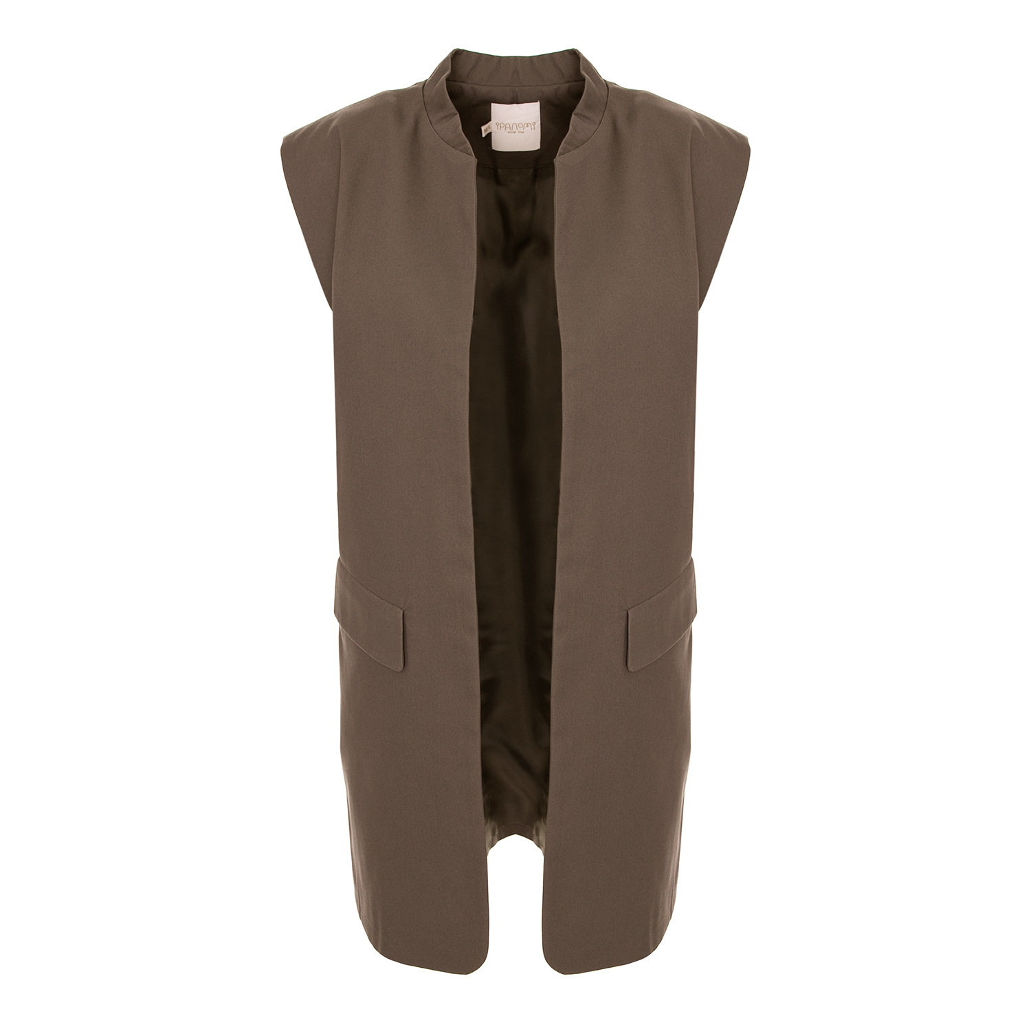 トップス RIBBON TWILL VEST (CHARCOAL) Straight-Fit Cotton Twill Vest Minimalist Design With