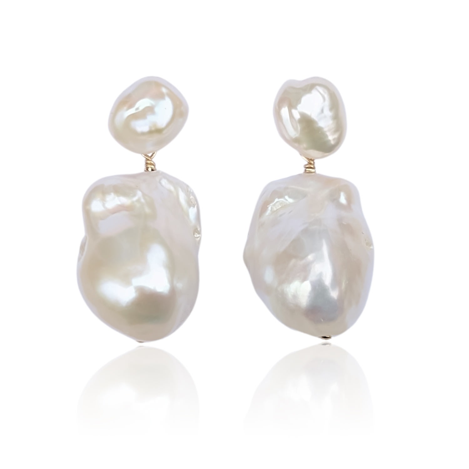 Women’s Nova Large Baroque Pearl Drop Gold Filled Earrings Kiri & Belle