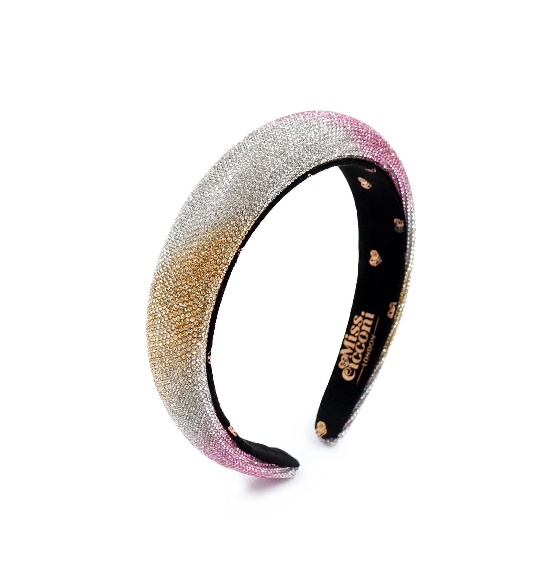 Women's Gold / Silver / Pink Cristelle - Headband - Silver, Gold & Pink Ombre' - Gem Crystals | Miss Cicconi