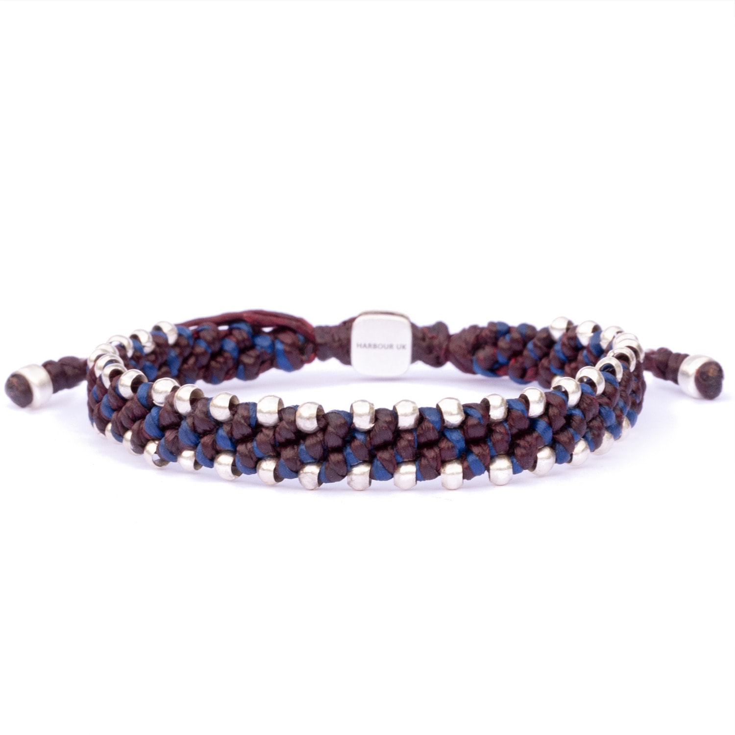 Harbour Uk Bracelets Mens Nautical Rope Bracelet In Wine Red And Blue - Multicolour In Multi