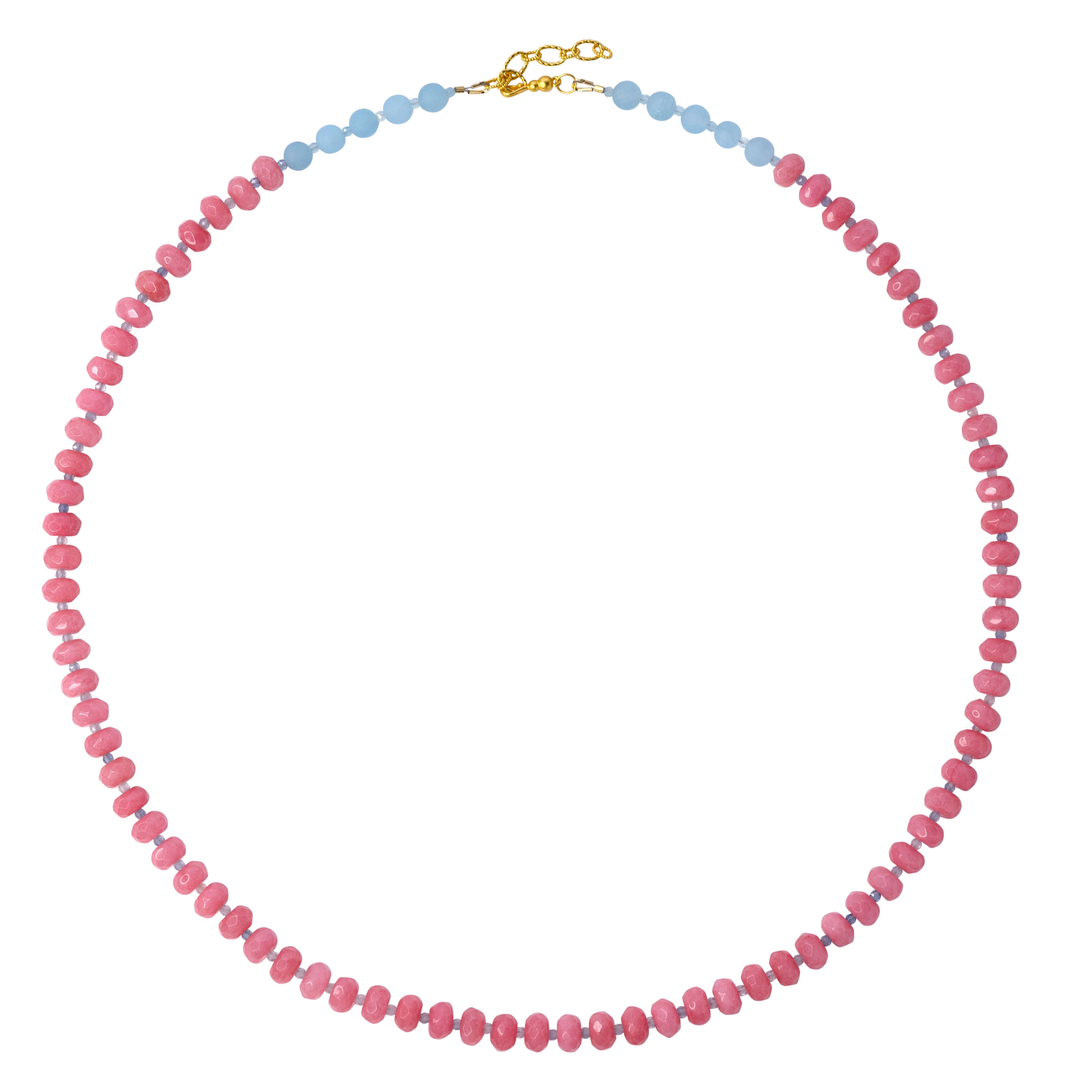Bombyx House Women's Gold / Pink Pink Jade Necklace In Pink