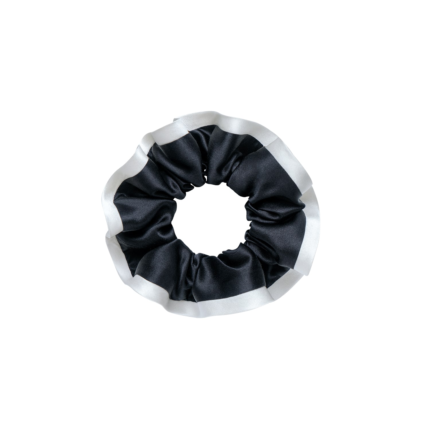 Manito Women's Two Tone Hair Scrunchie - Black In Black