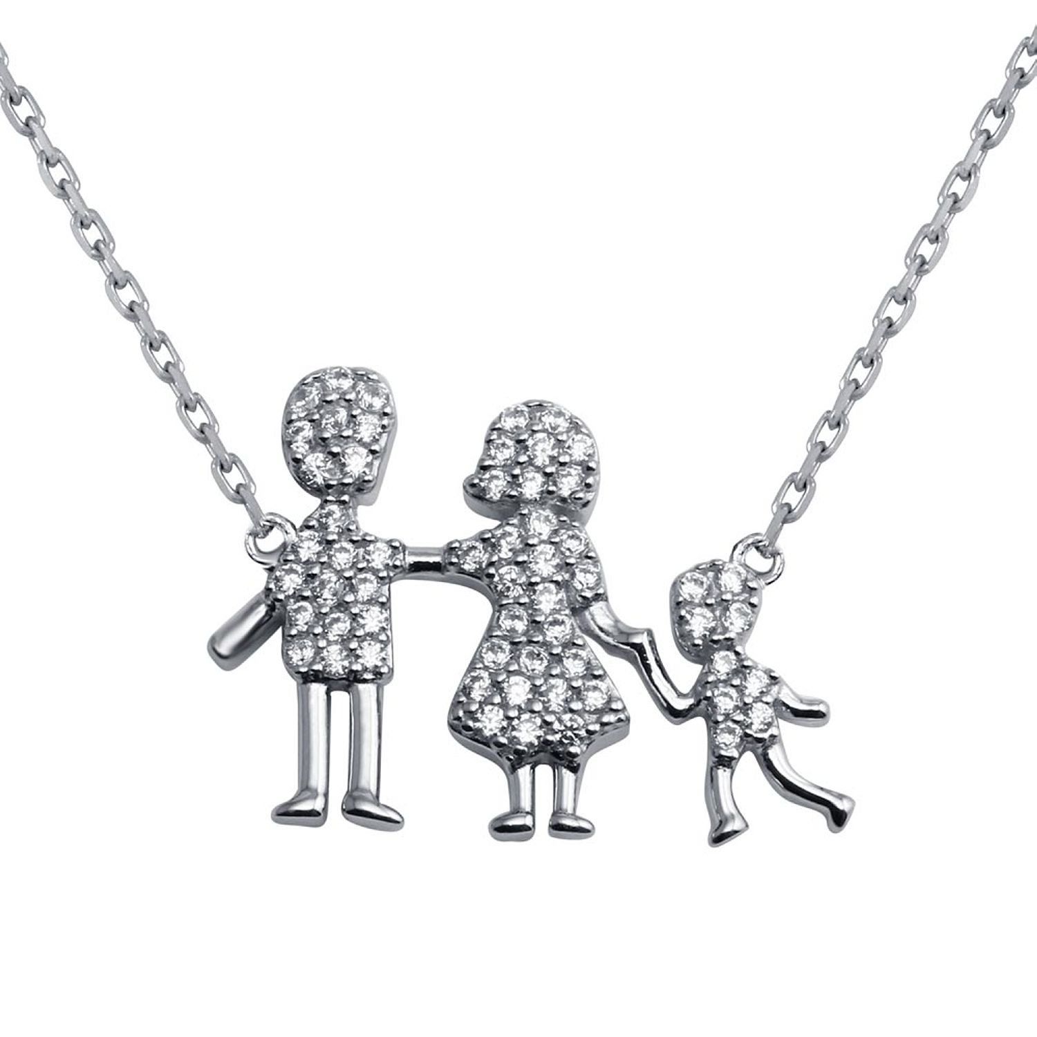 Women’s Sterling Silver Family Pendant One Boy Necklace Cosanuova