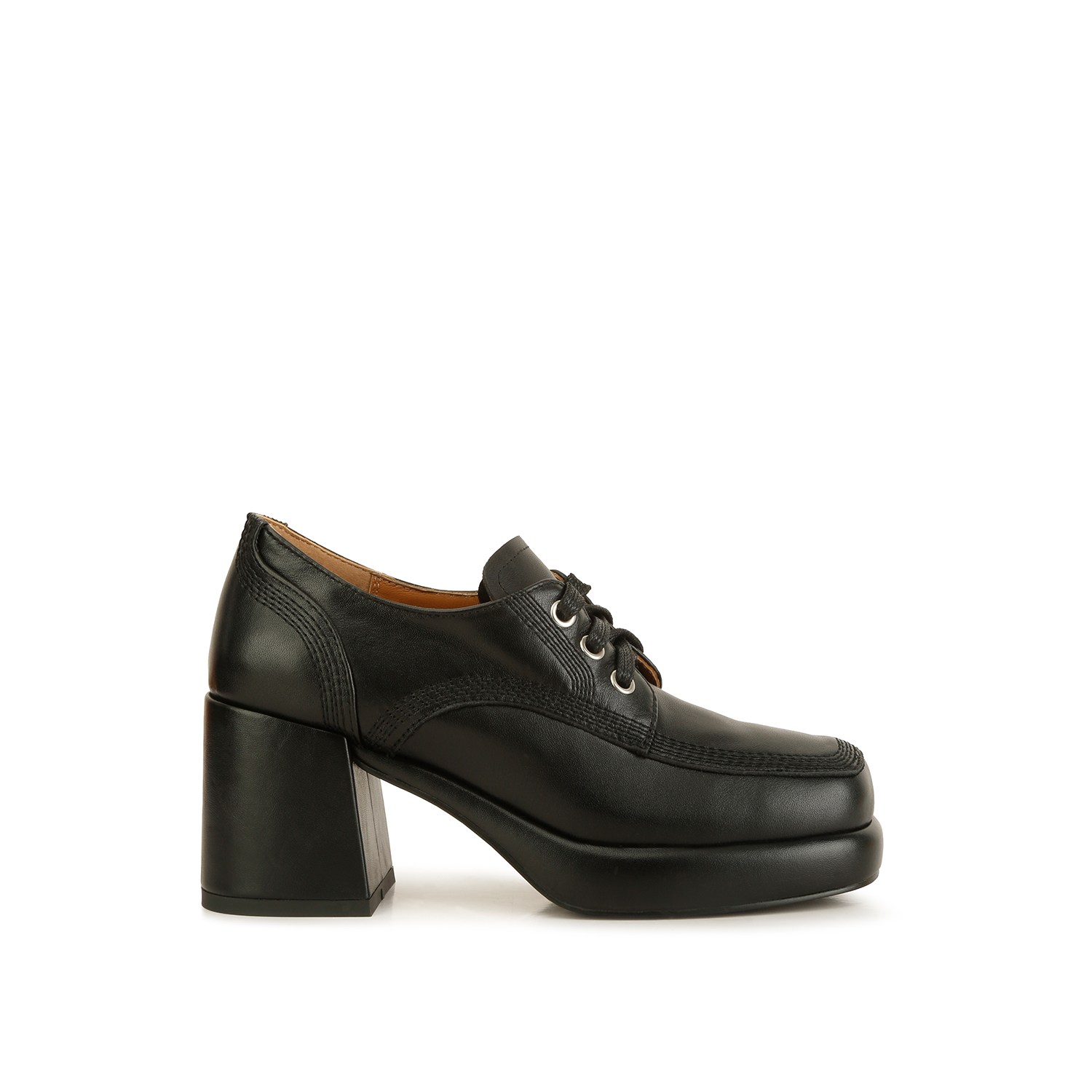 Rag & Co Women's Quecha Leather Block Heel Oxfords In Black By