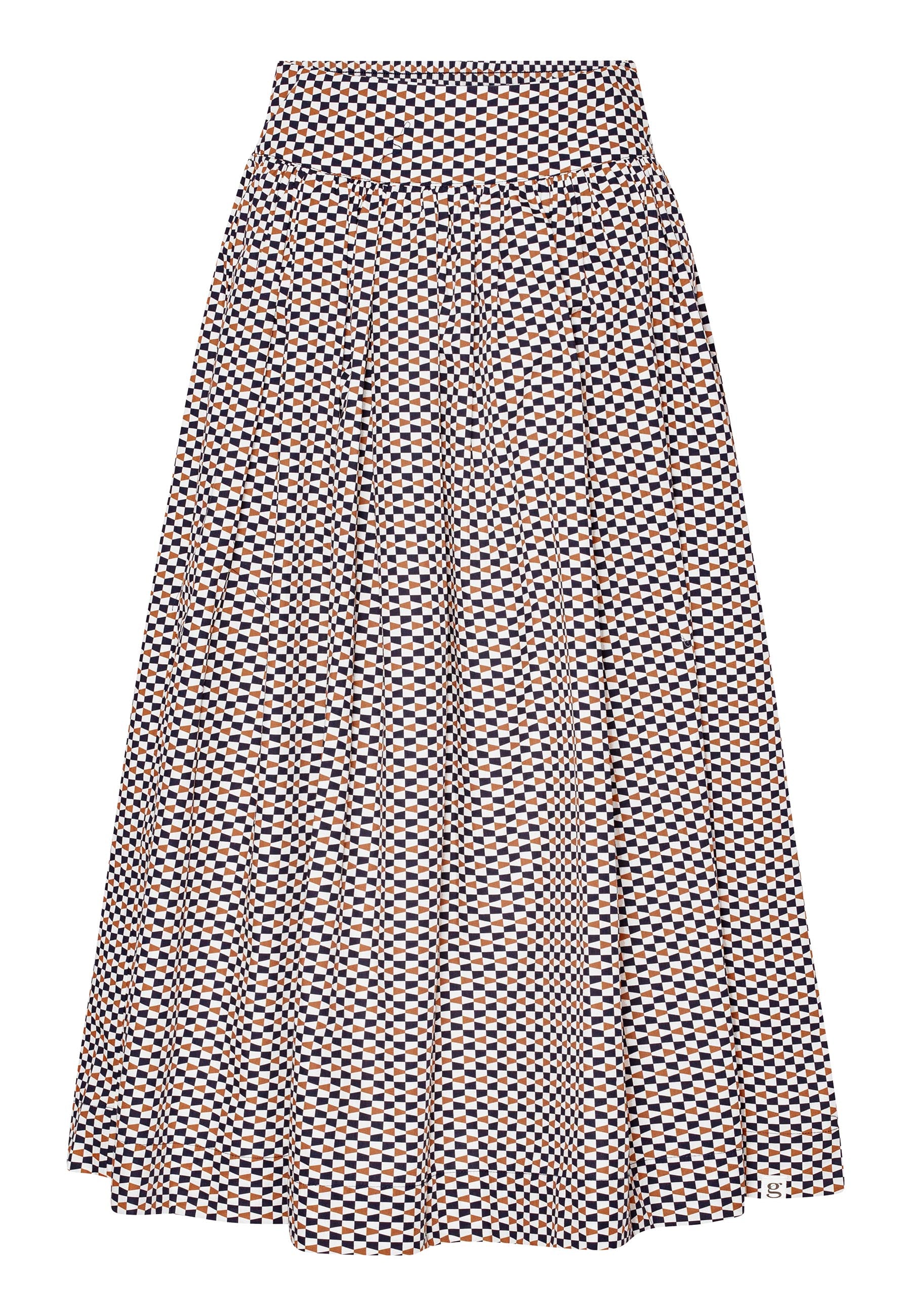 Grobund Women's  Mette Skirt - The Long One In A Graphic Pattern