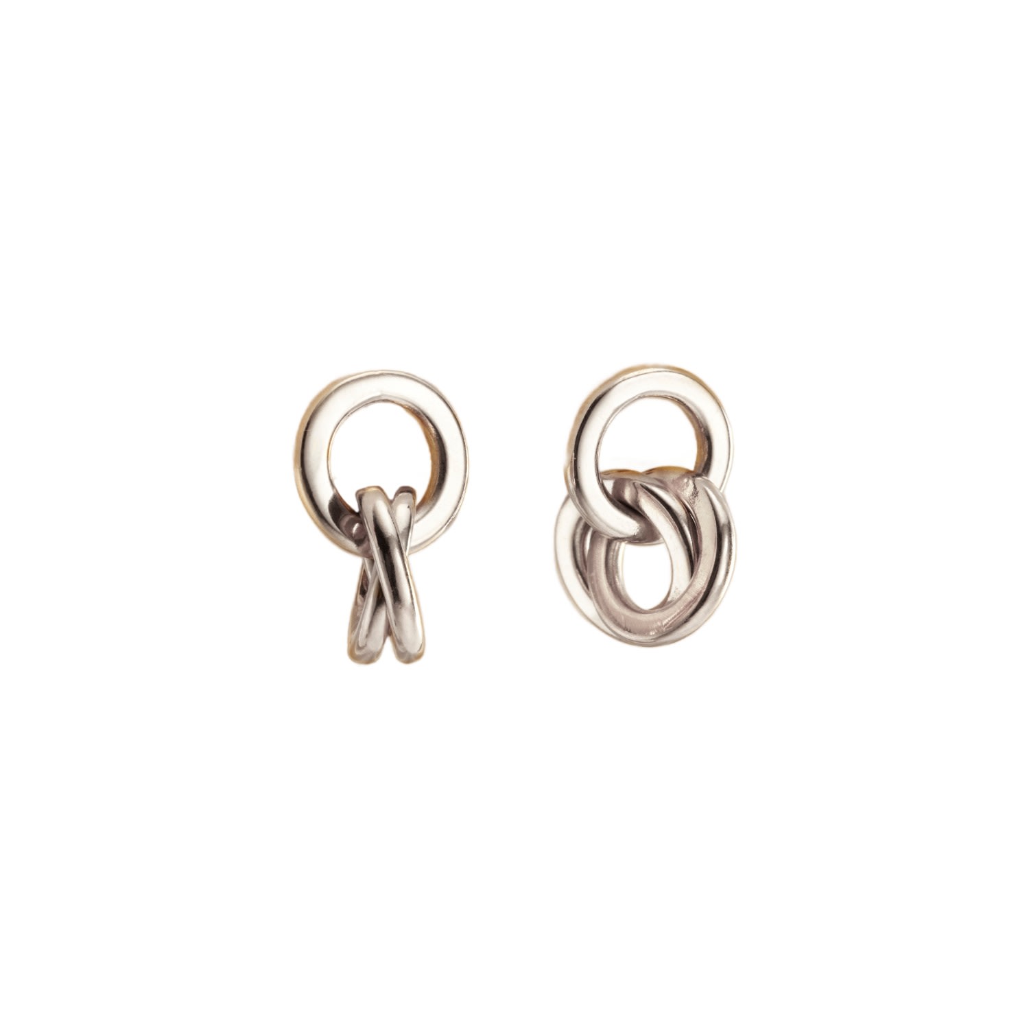 Posh Totty Designs Women's Sterling Silver Two Ring Russian Charm Studs