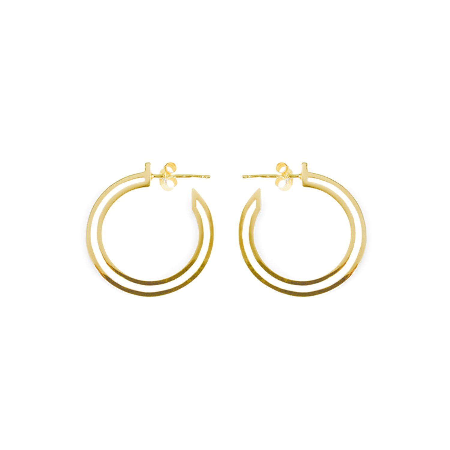 Women’s Small Double Hoops - Gold Toolally