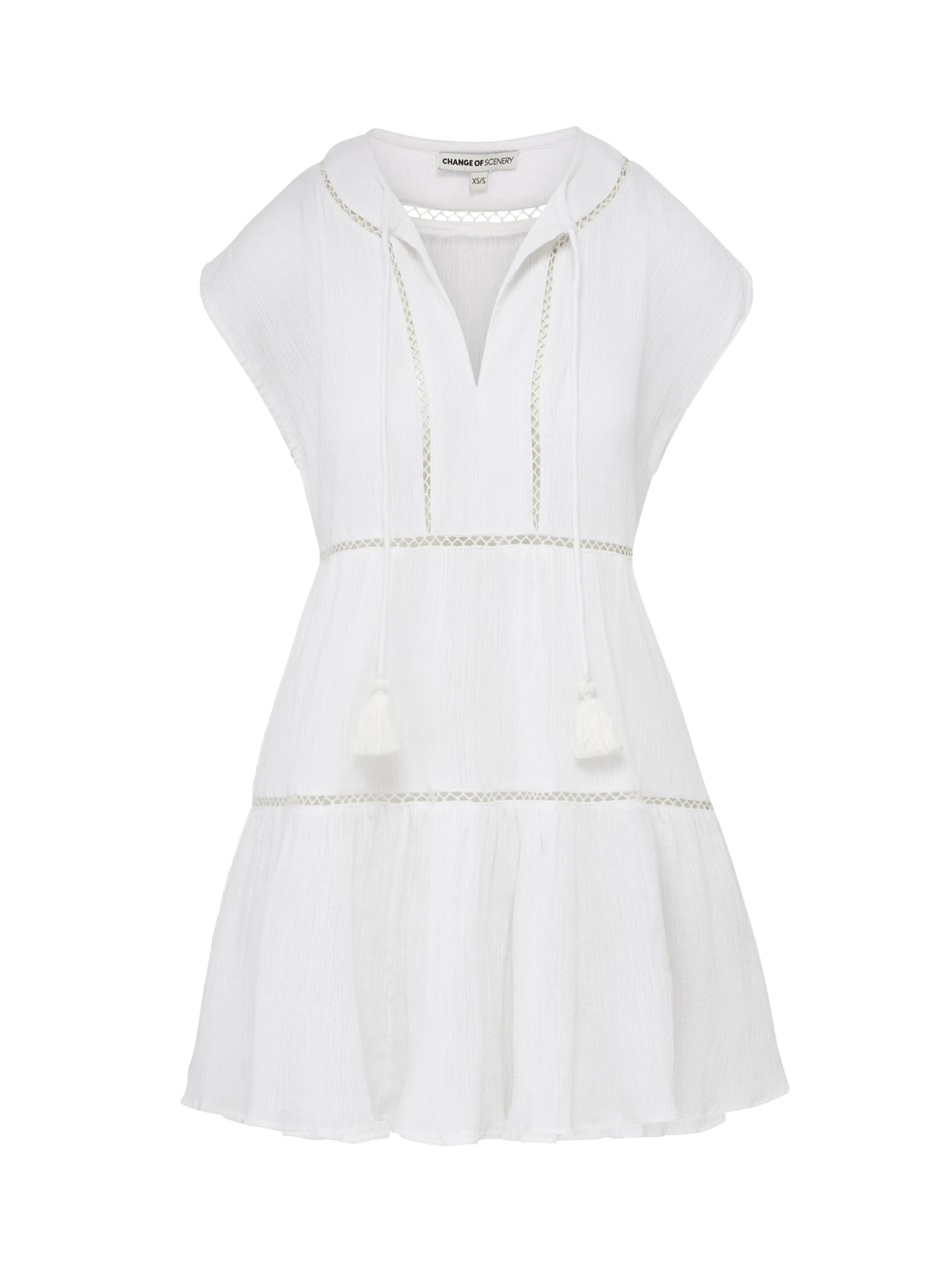 Change Of Scenery Women's Neutrals / White Gari Short Beach Dress Fresh White In White