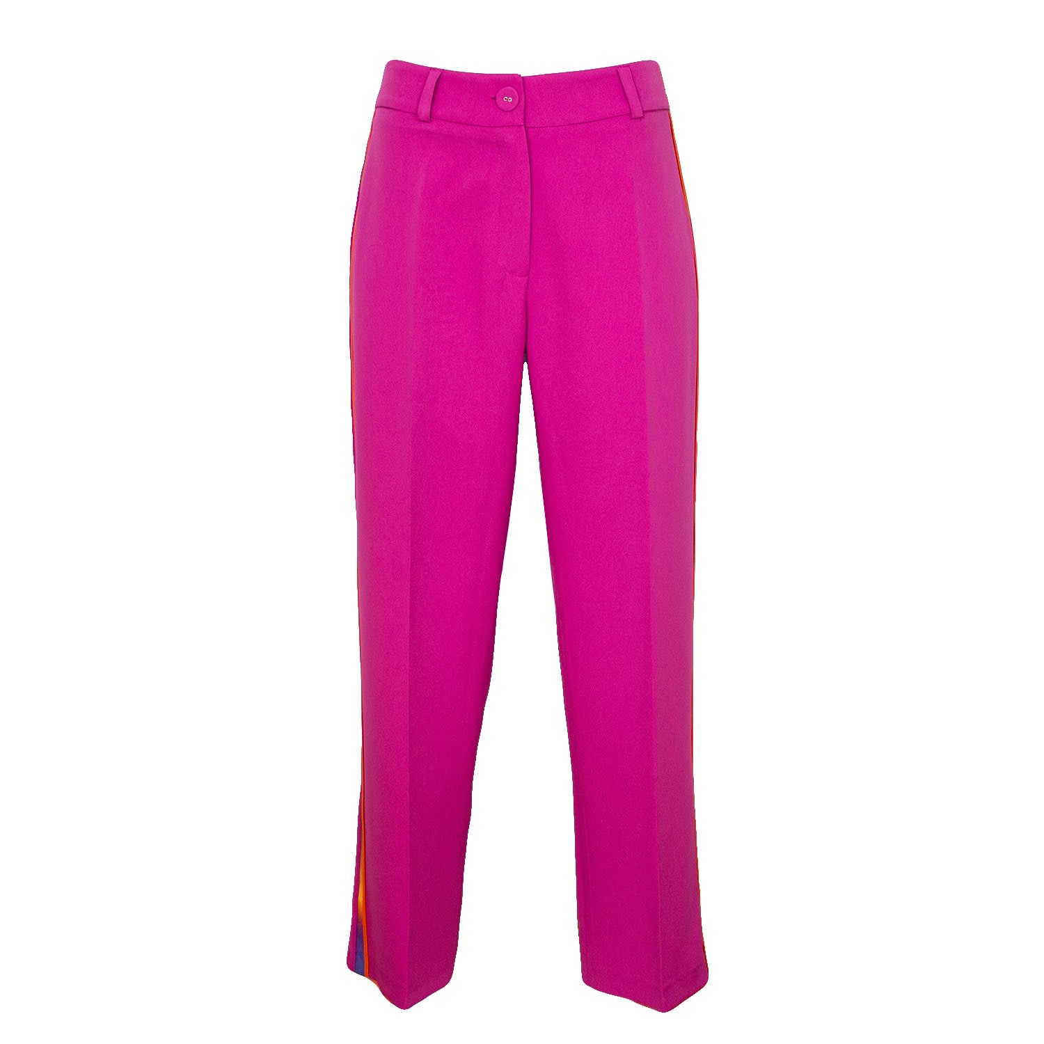 Lalipop Design Women's Pink / Purple Wide Leg Cropped Fuchsia Pants