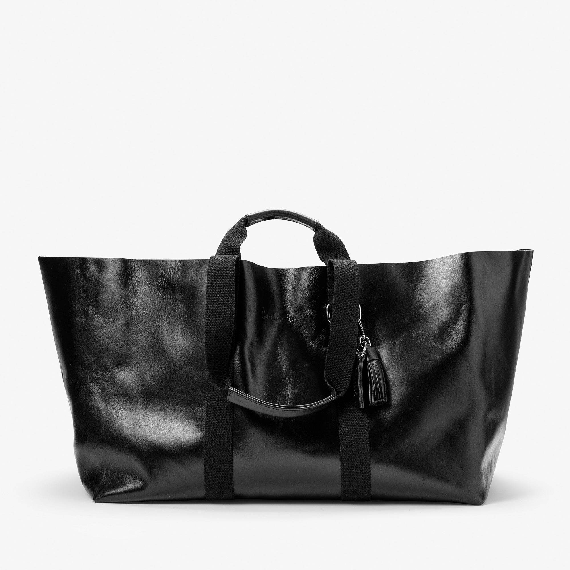 Men's Hay Bag Large - Black Leather | Get the Gallop