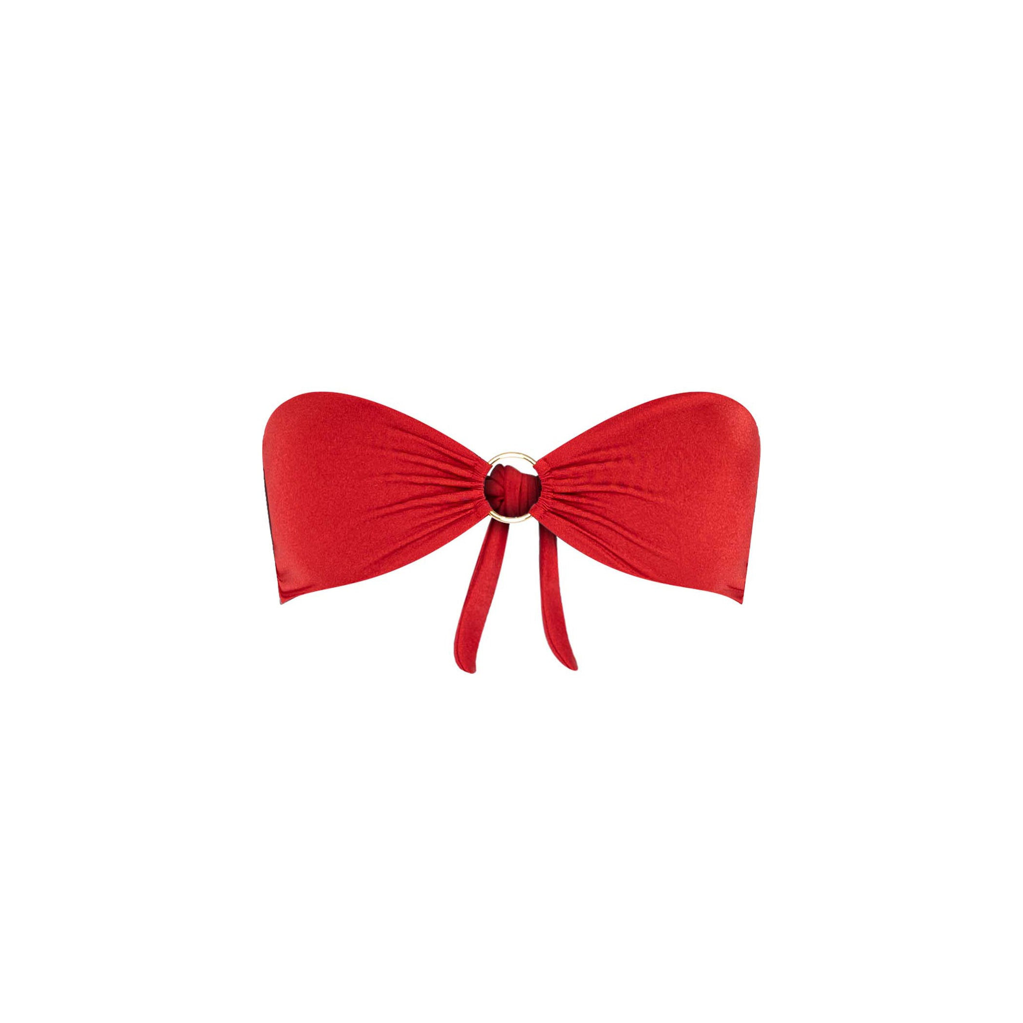 Chaude Swimwear Women's Billi Bandeau Top - Poppy Red In Red