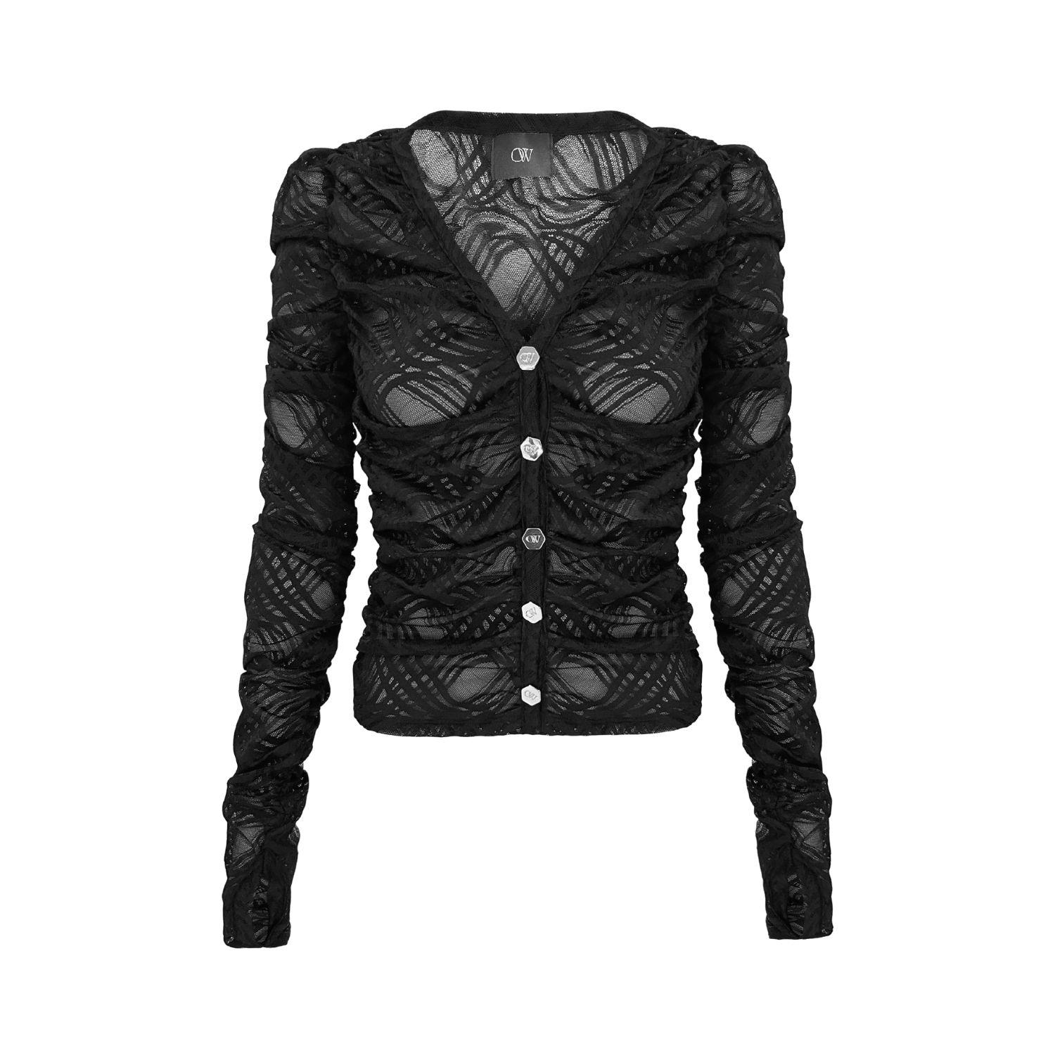 Ow Collection Women's Wanted Lace Cardigan - Black In Black