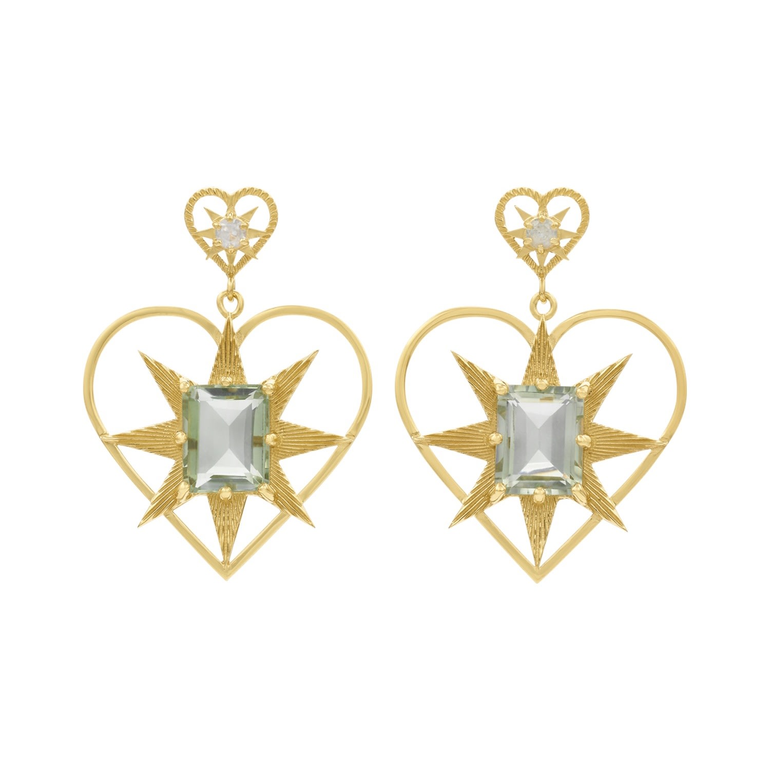 Zoe And Morgan Women's Shining Heart Earrings Gold In Gold