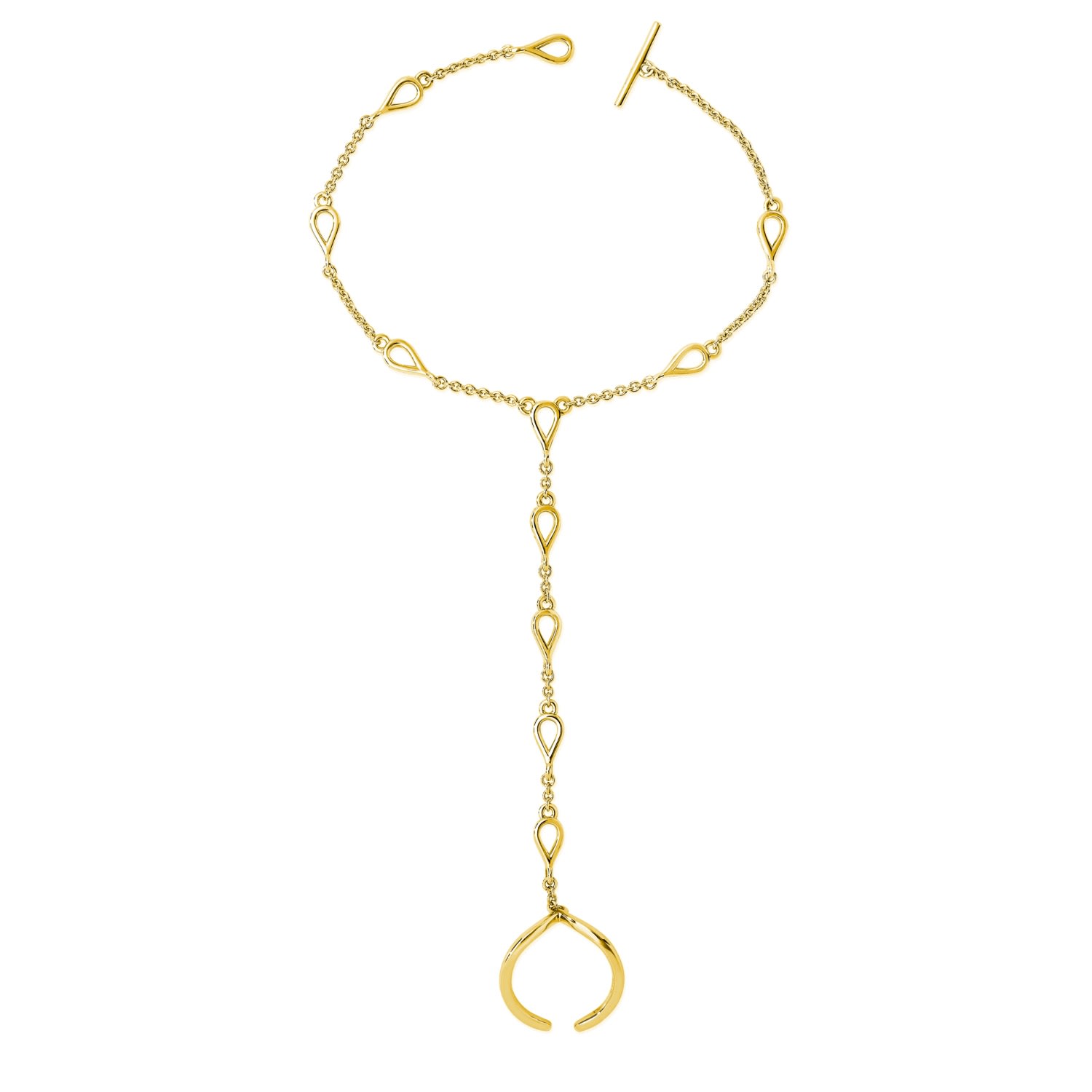 Women’s Petal Hand Chain In Gold Vermeil Lucy Quartermaine