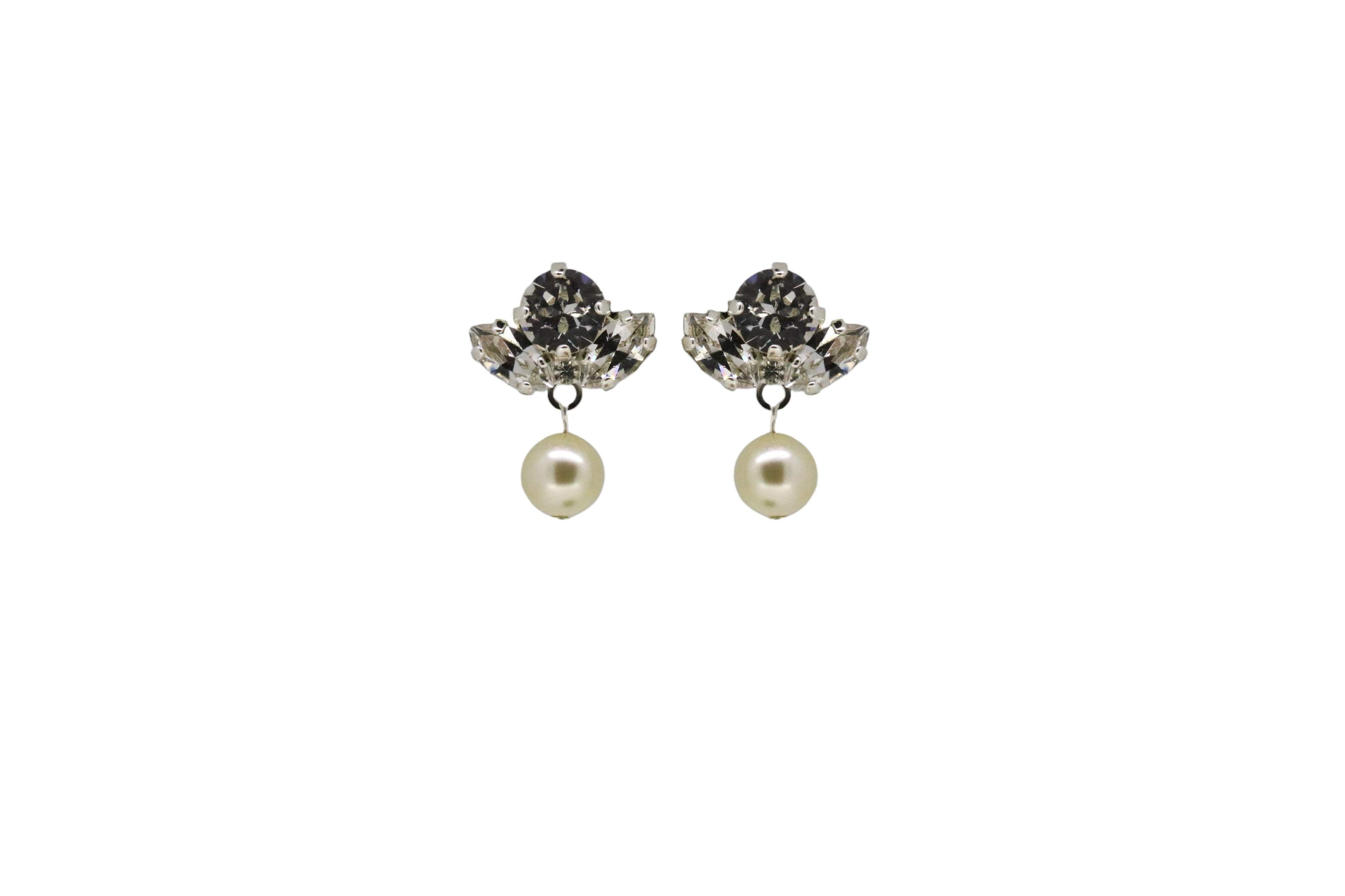 Vickisarge Women's White / Silver York Studs In Platinum In Green