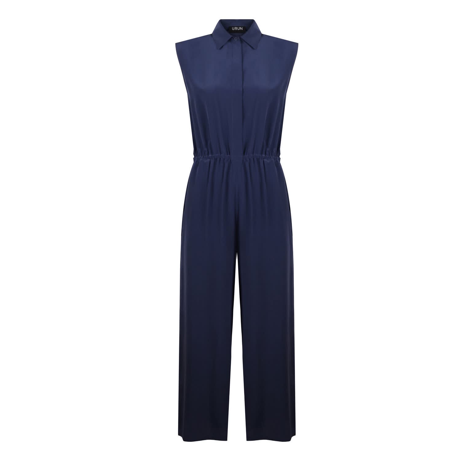 navy and white jumpsuit