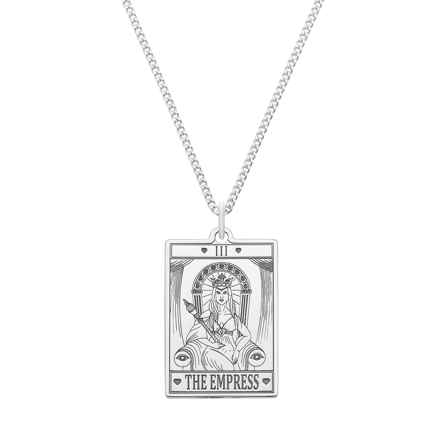 Cartergore Women's Small Sterling Silver “the Empress” Tarot Card Necklace In Silver
