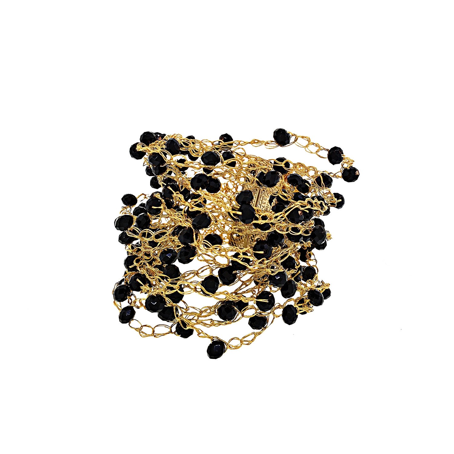 Lavish By Tricia Milaneze Women's Black & Gold Multi Strings Handmade Bracelet In Black
