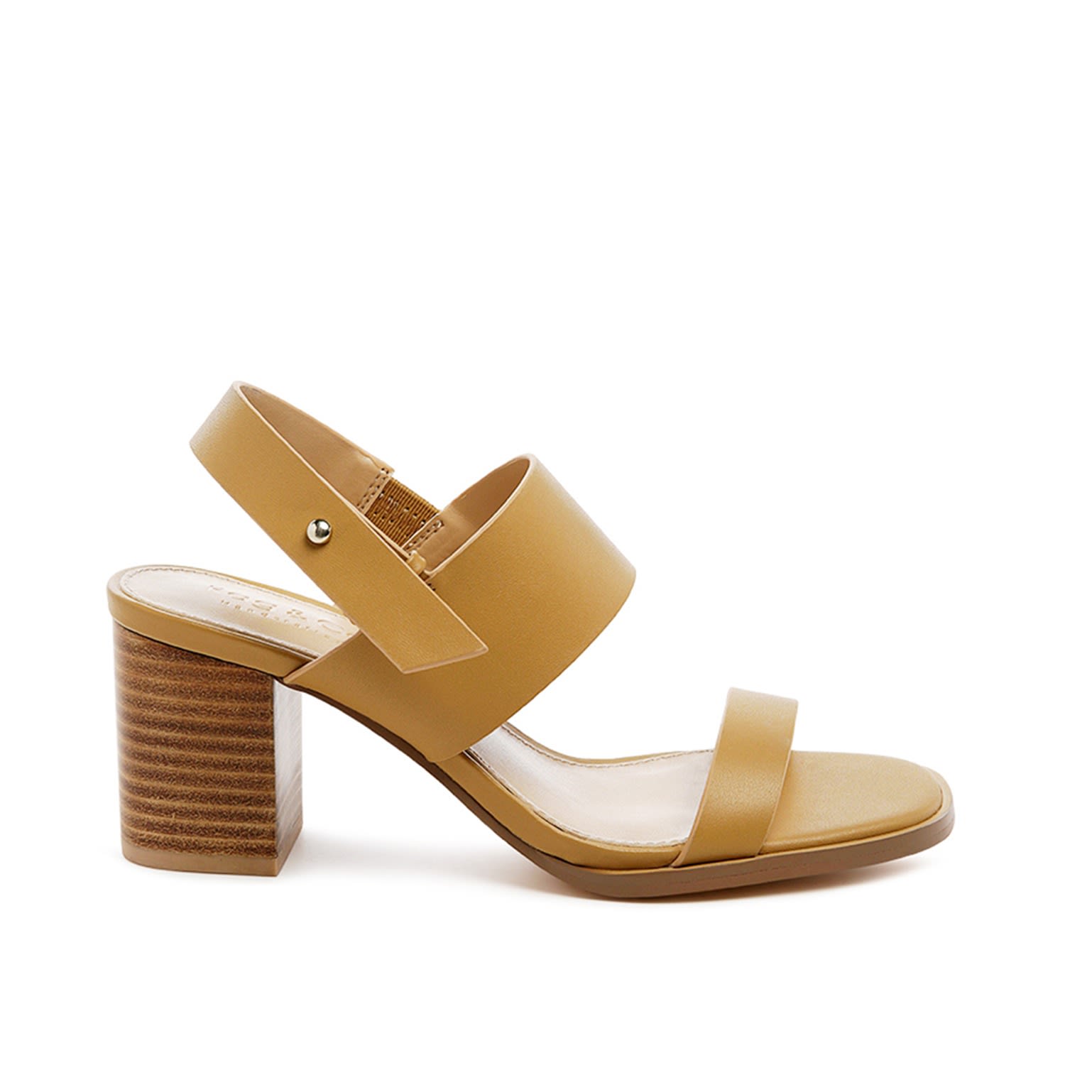 Women’s Brown Gertude Slingback Block Heel Leather Sandal In Tan 7 Uk Rag & Co.