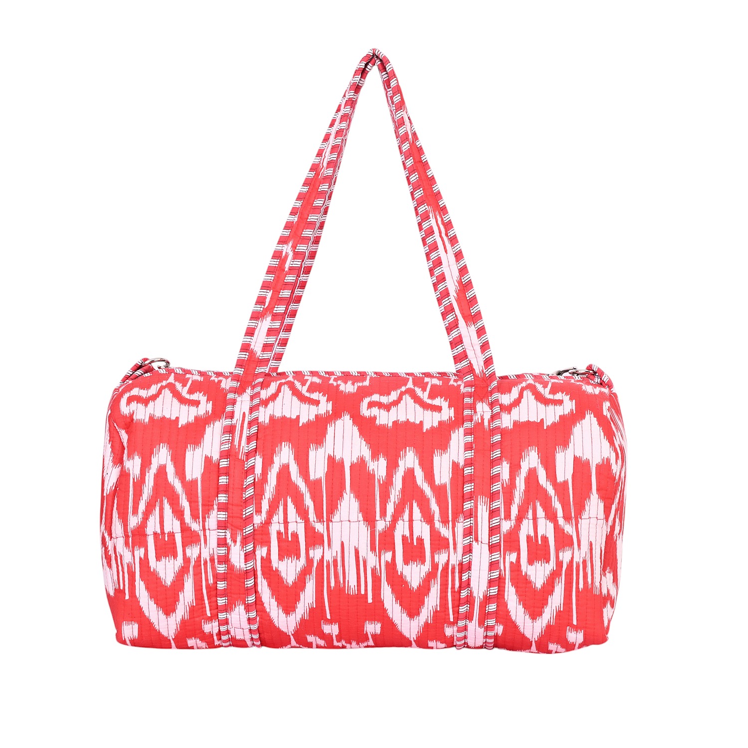 Conscious Yoga Collective Women's Red / White The Ikat Cotton Weekender In Red In Multi