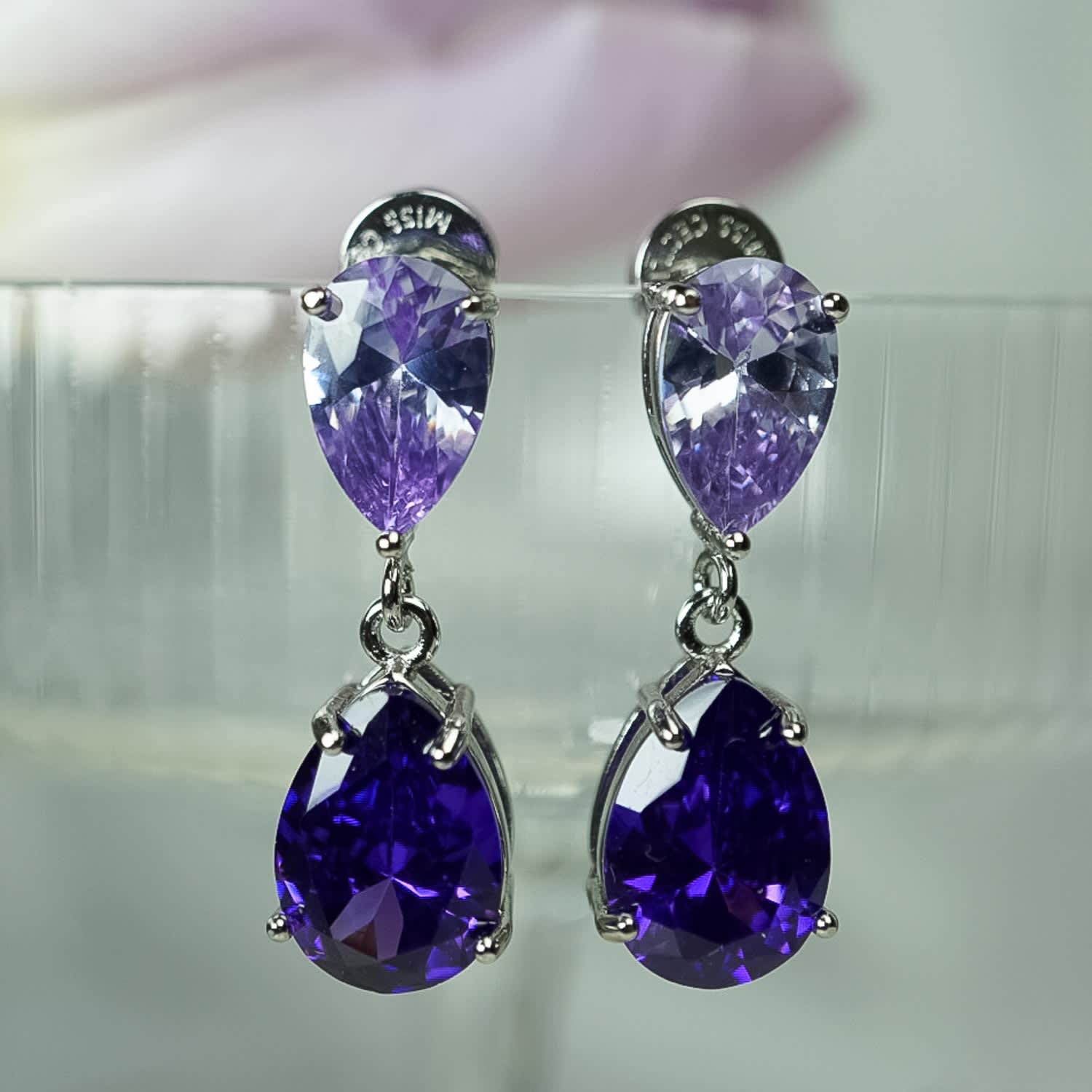 Harris Purple Drop Earrings | MISS CECILIA | Wolf & Badger