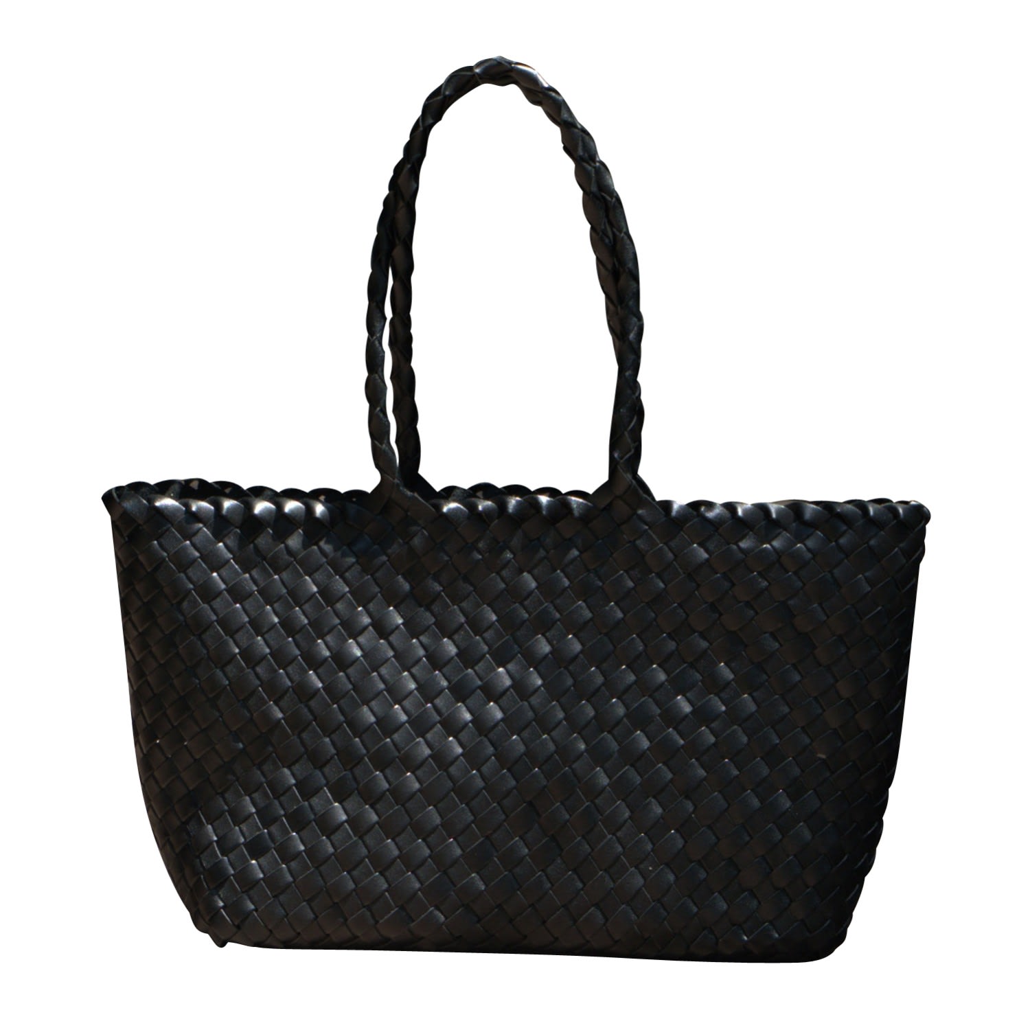 Rimini Women's Woven Leather Handbag 'amadea' - Black
