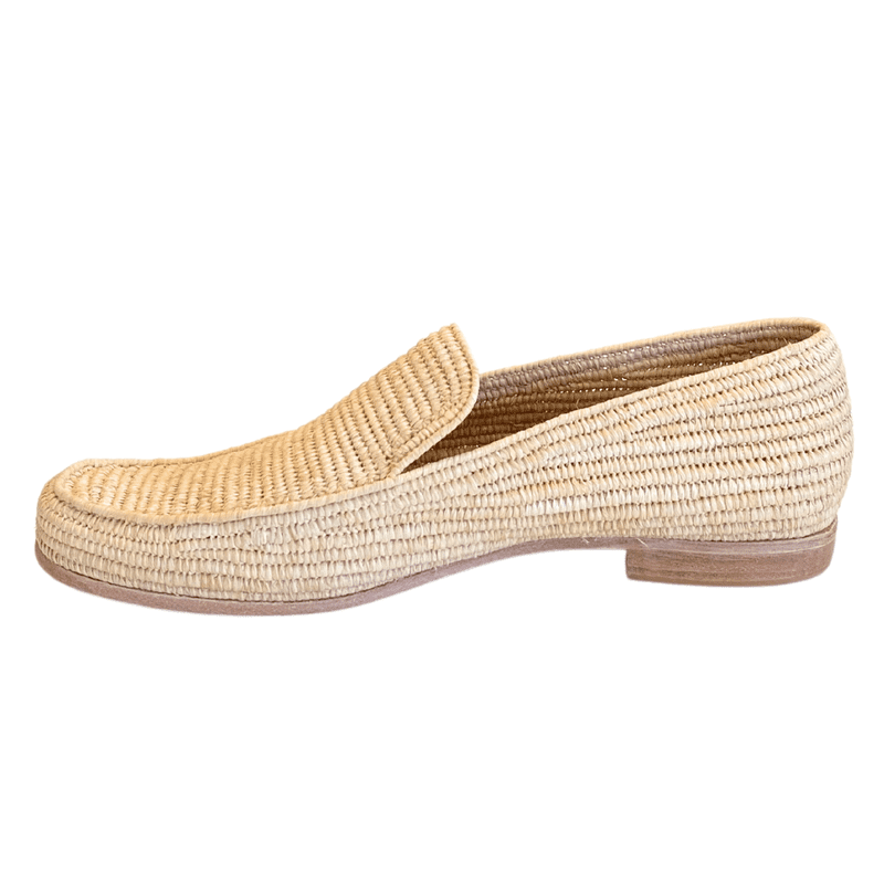 Natural raffia shoes for men