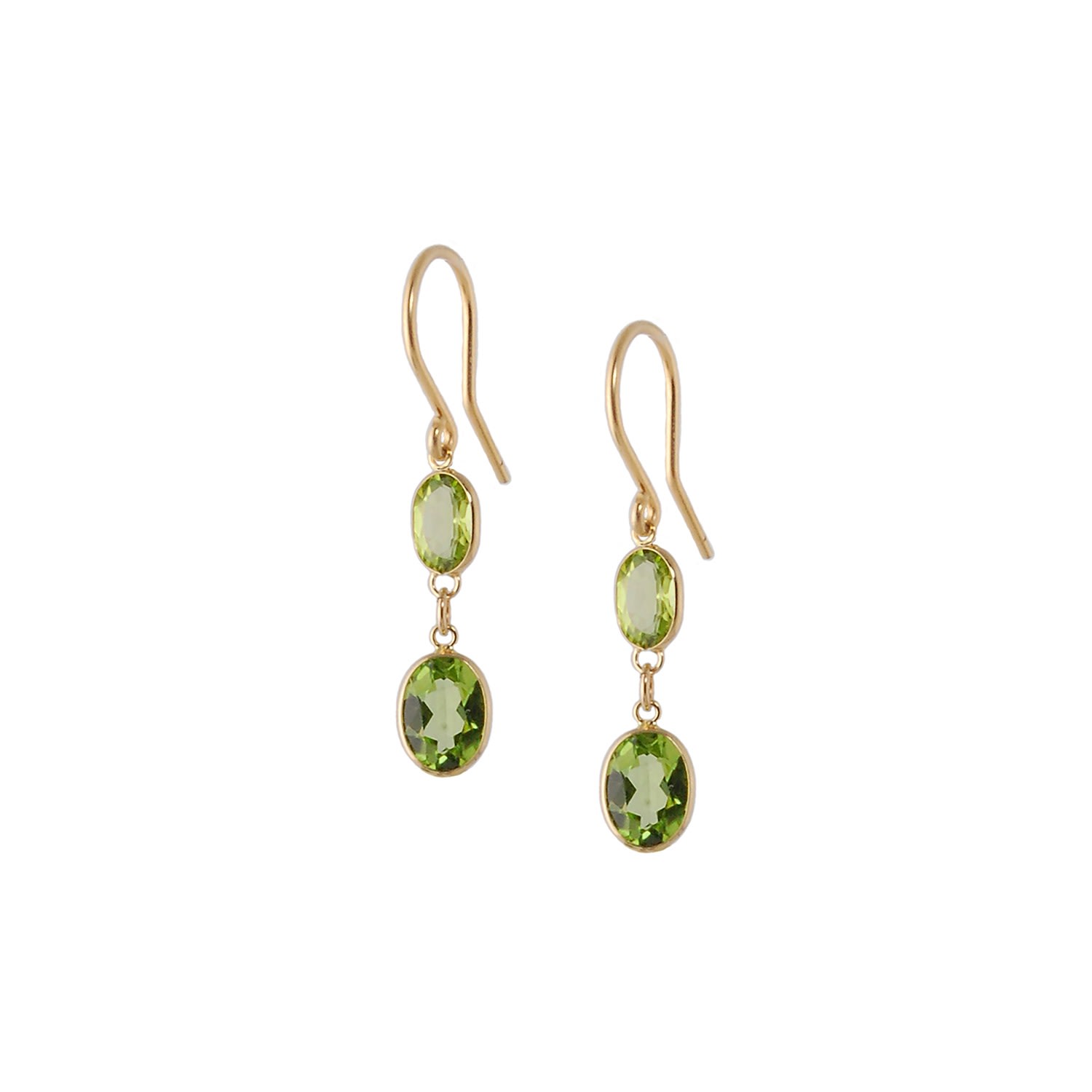 Women’s Gold / Green Large Two Stone Bezel Set Peridot Earrings In 14 Karat Yellow Gold Amy Gambill Designs