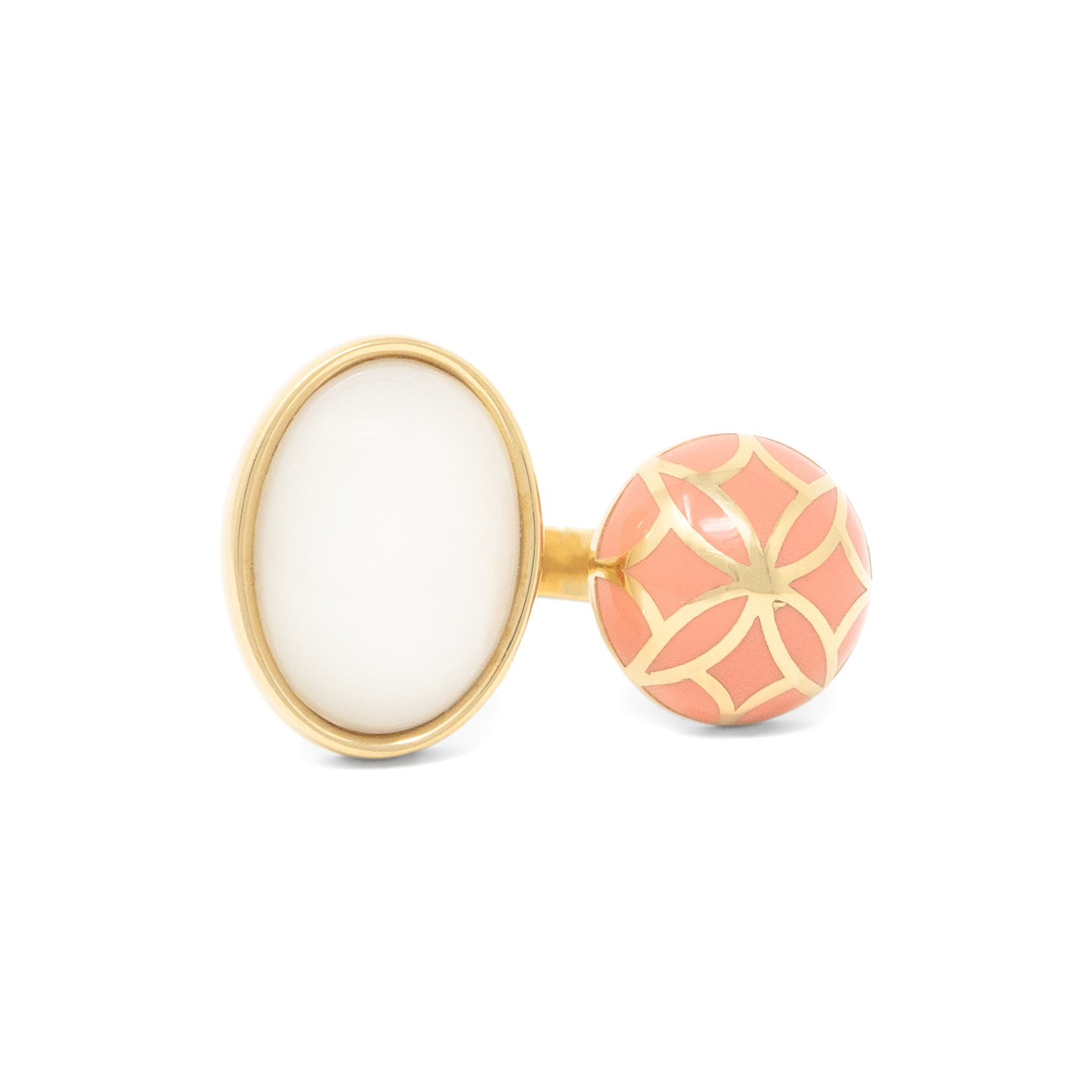 Women’s Signature Sphere Coral Resin Ring Georgina Jewelry