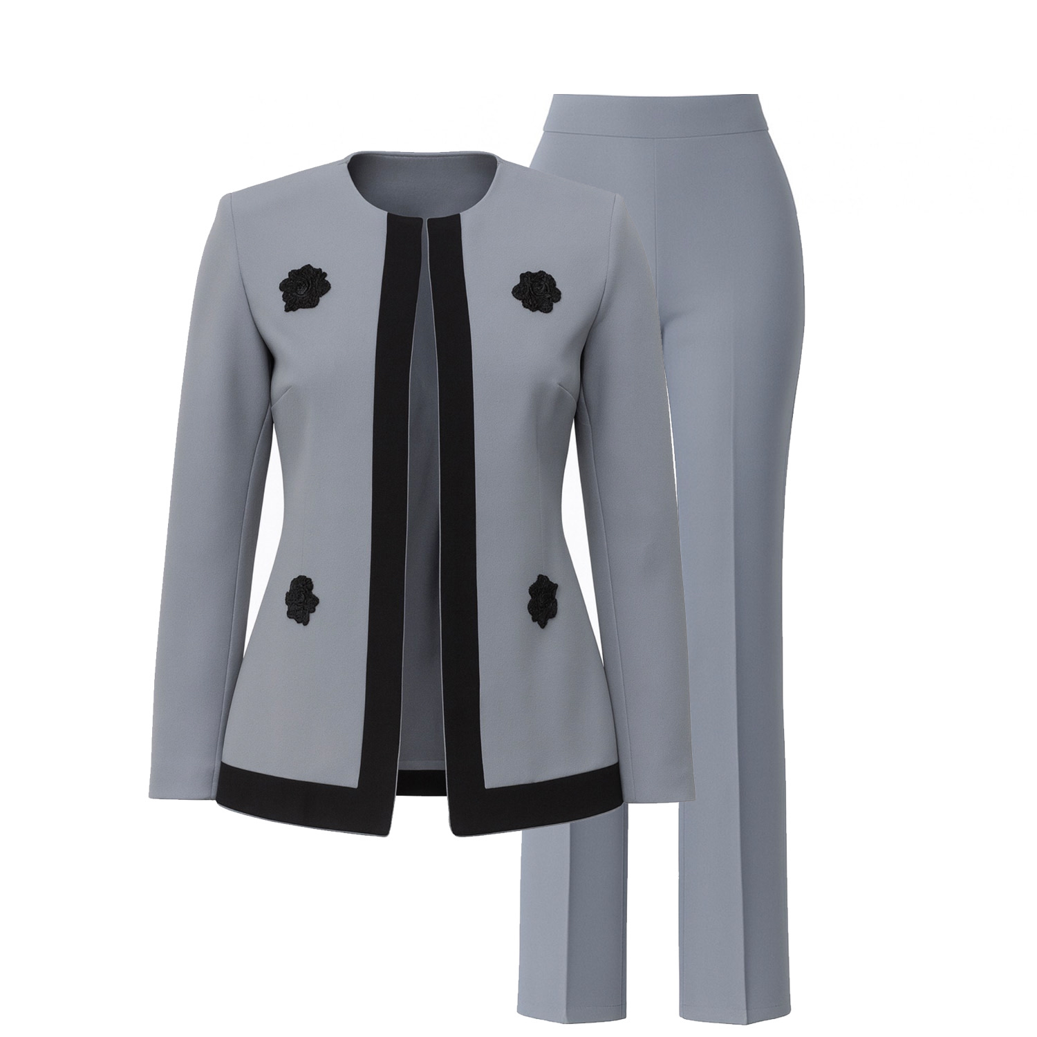Freak Vault Grey Noir Trim Suit Set In Gray