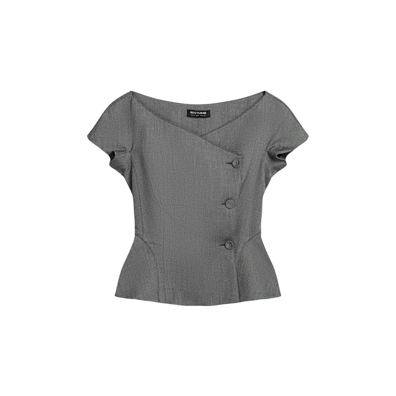 Nocturne Double-breasted V-neck Tailored Vest In Gray